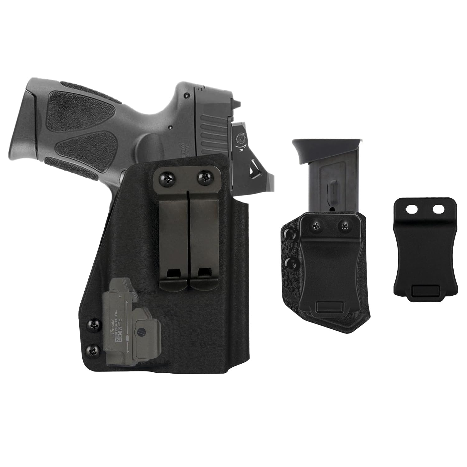 Taurus G2C/G3C IWB Optic Holster Right Hand fits Taurus PT111/140/G2/G2C/G3C w/Olight PL-Mini 2 Valkyrie Light | Cut for RMR Optic Ready Holster & Universal 9/40 Double Stack Mag Carrier