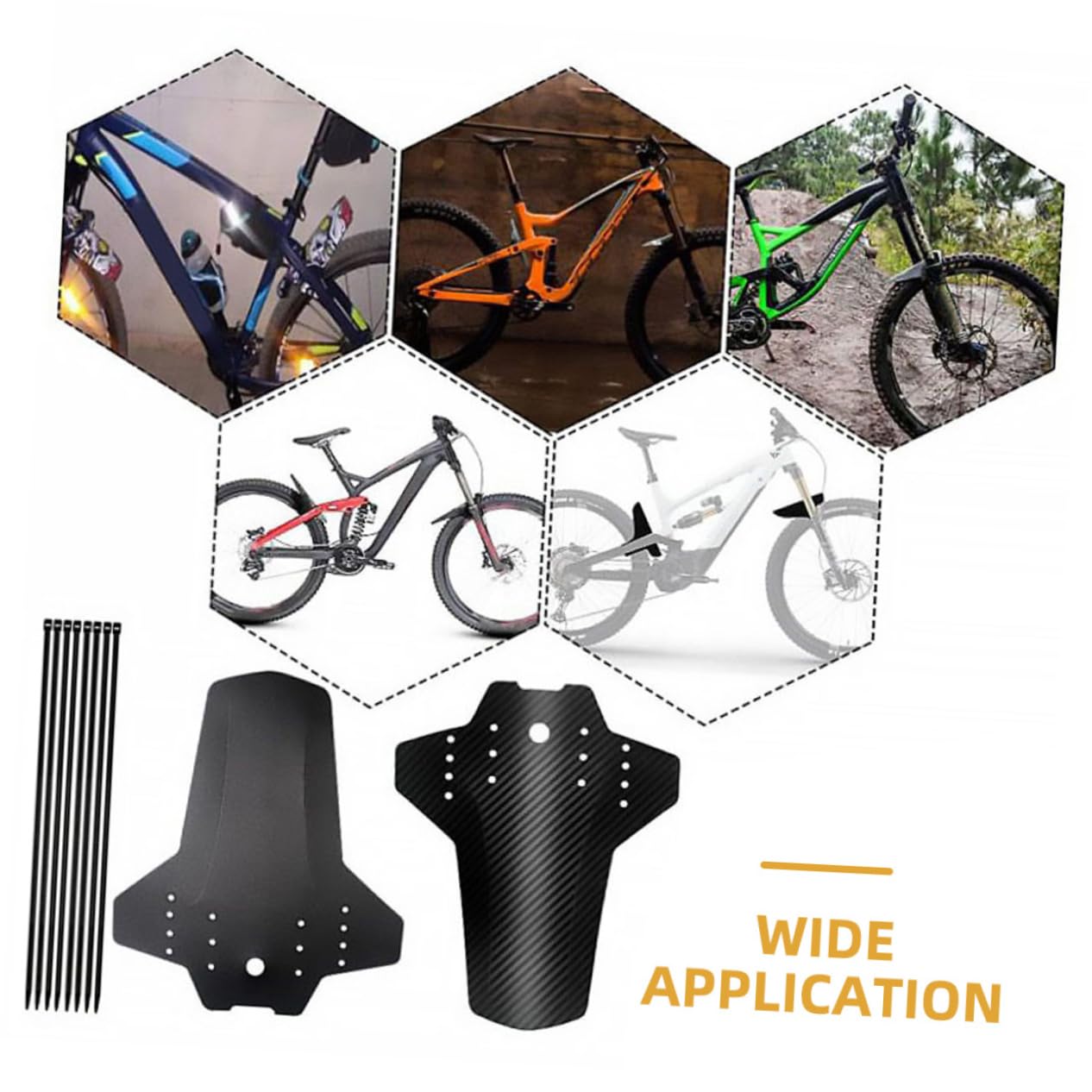 HANABASS Fahrrad Kotflügel Spritzwassergeschützter Kotflügel Schmutzfänger Fahrrad Rad Schutzblech Schutzbleche Für Mountainbikes Spritzschutzblech Fahrrad Schutzblech Plastik Black