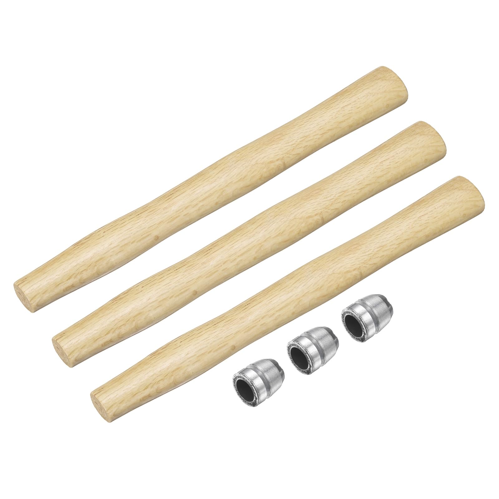 sourcing map 3pcs Wood Sledge Hammer Handle 12" Hammer Wooden Replacement Handles with Round Wedges for 1lb Round Octagonal Head Decking Framing Carpentry Construction DIY Sledge Axe Tools