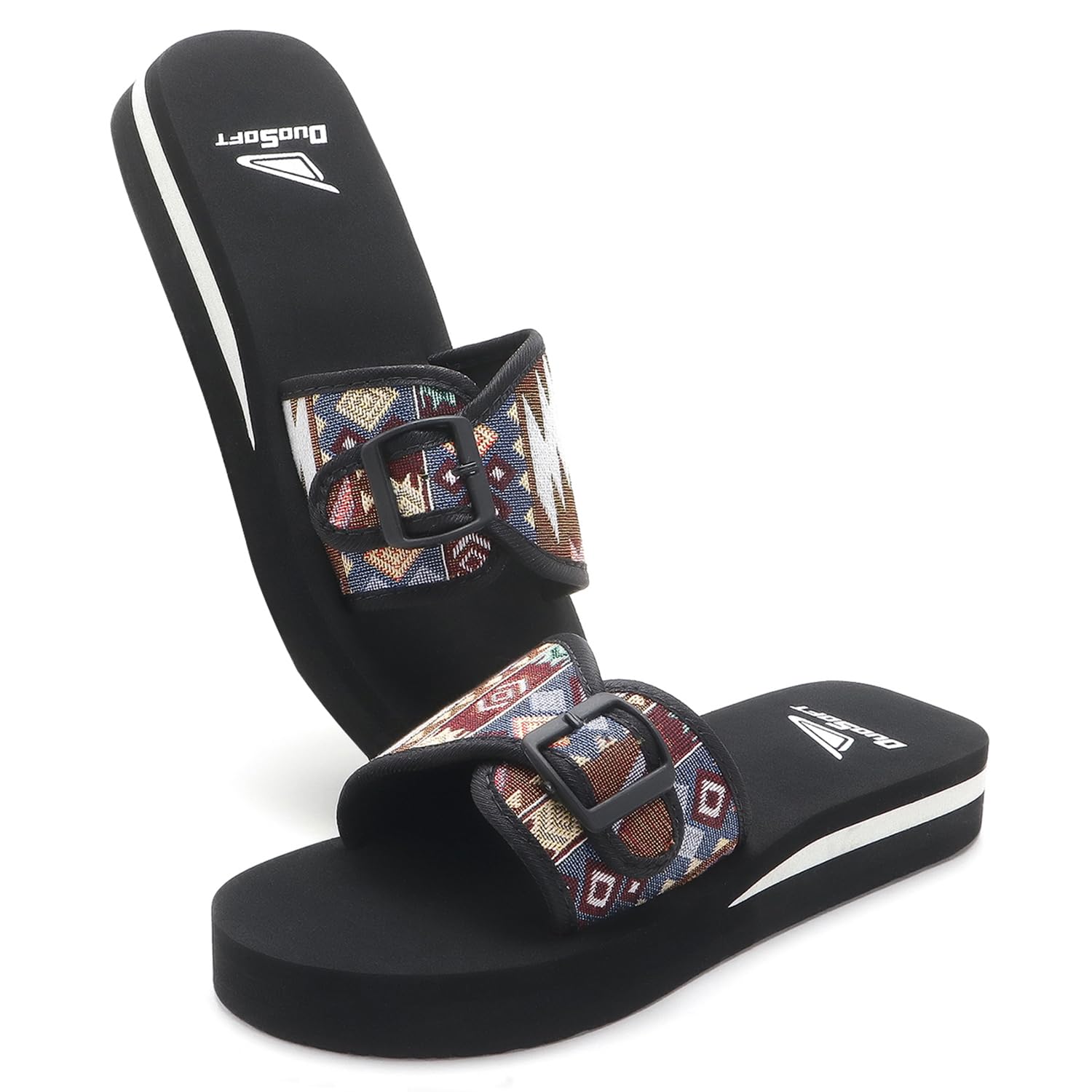Women's Platform Flip-Flop, Ethnic Aztec Print, Toe-Loop Design, Anti-Skid Sole, Casual Wear-image-45