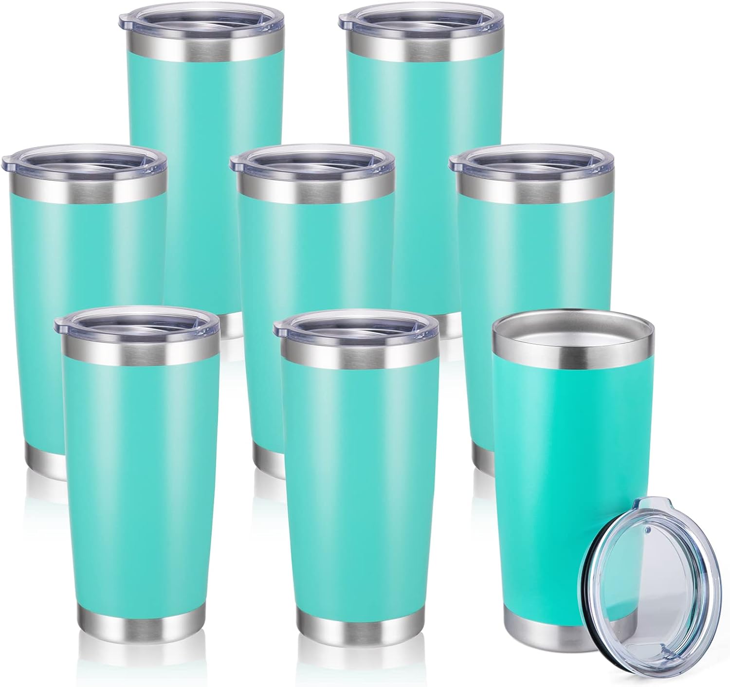 StarSpeed 20oz 8 pack Insulated Tumblers with Lid Stainless Steel Double Wall