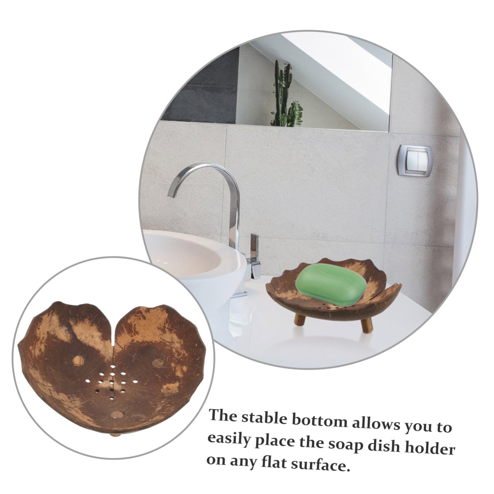 Cabilock 5 Piezas Jabonera Decorativa de para Encimera Resistente al Desgaste con Diseño de Drenaje para Baño y Cocina