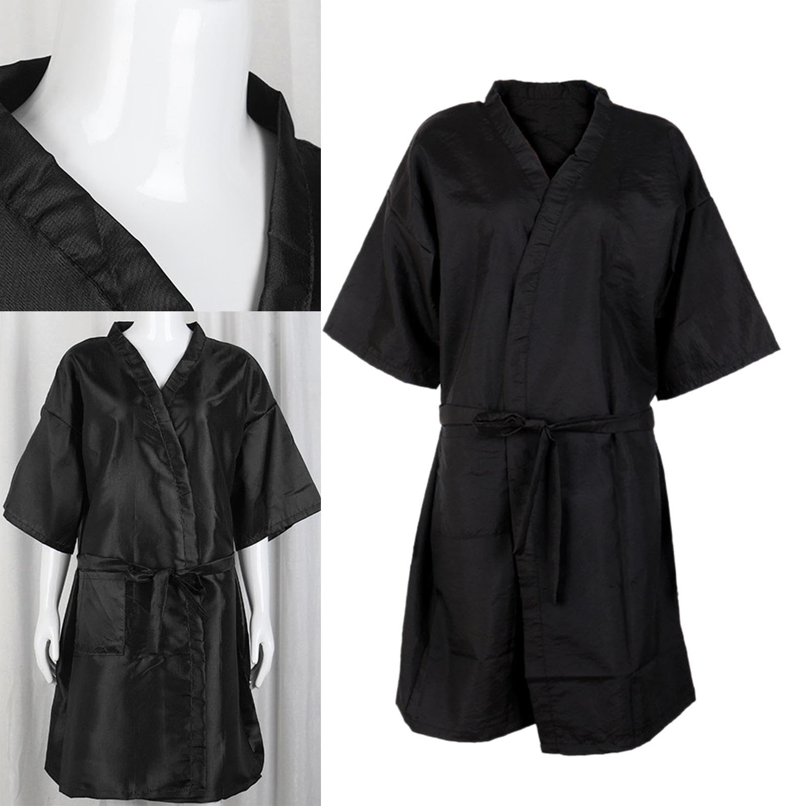 Peleryna do strzyżenia z regulowanym paskiem, kimono, szlafroki do centrum urody, dla zwierząt domowych, czarna