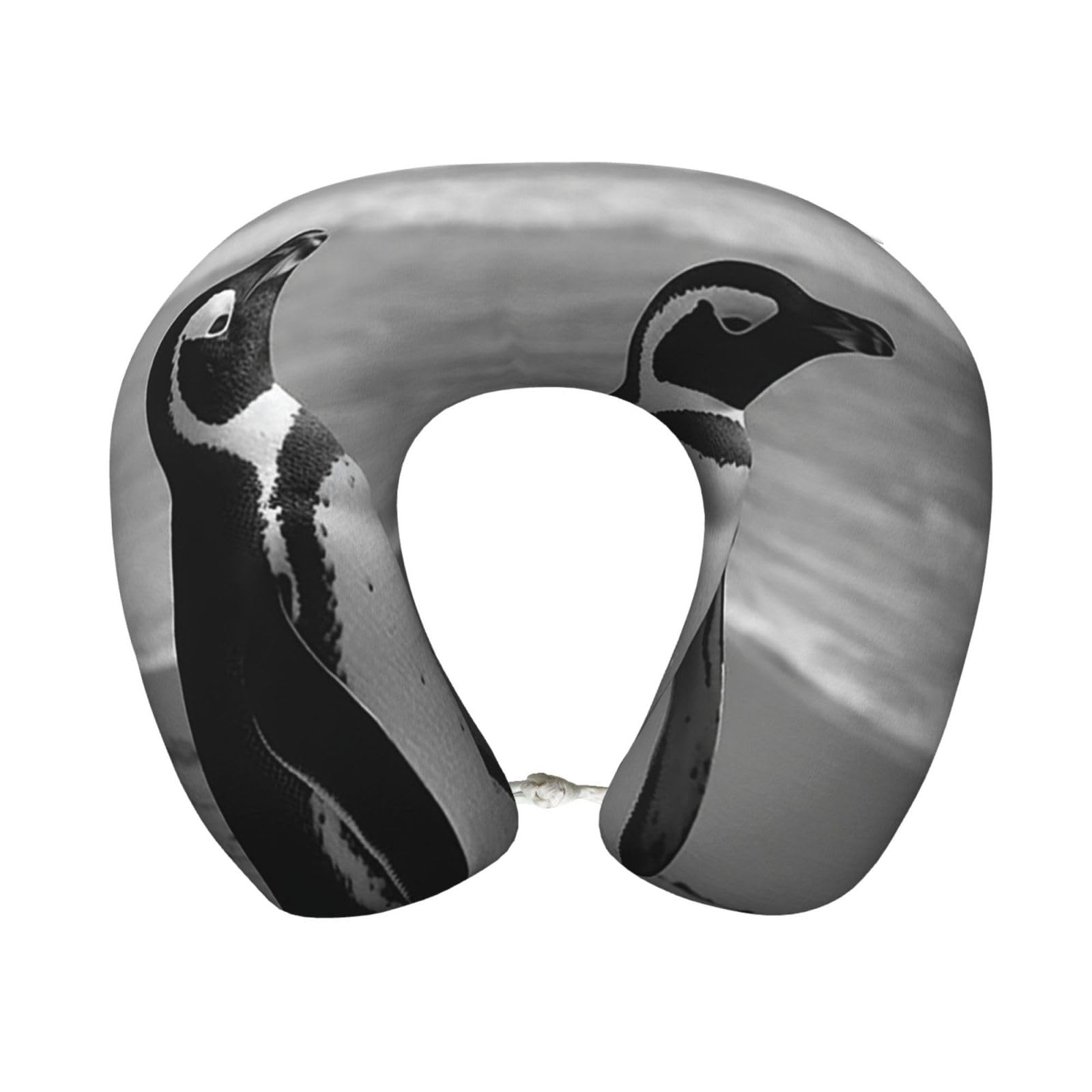 FekiLoot Travel Pillow for Sleeping, Penguin Standing On The Beach Travel Neck Pillow Comfortable U Shape Memory Foam Neck Rest Support Portable Travel Accessories Suitable for Airplane Car Office
