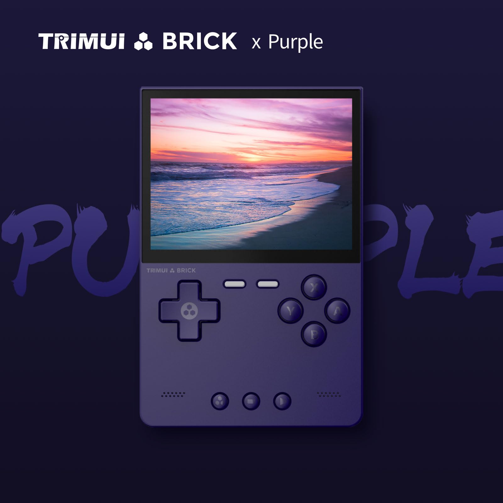 Trimui Brick - Console di gioco portatile da 8,1 cm, schermo IPS 1024 x 768, supporta simulatori multipli, sistema Linux, scheda TF da 64 GB integrata, viola
