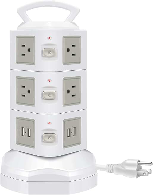 power strip with retractable cord