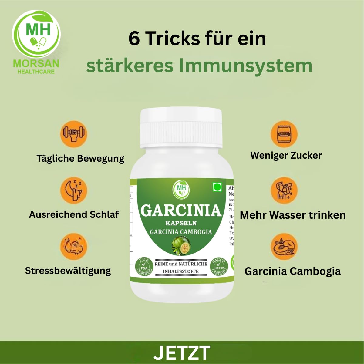Garcinia Cambogia – 600 mg Nahrungsergänzungsmittel – Unterstützt Gewichtsmanagement und Appetitkontrolle – Vegan, gentechnikfrei, glutenfrei – 120 Kapseln