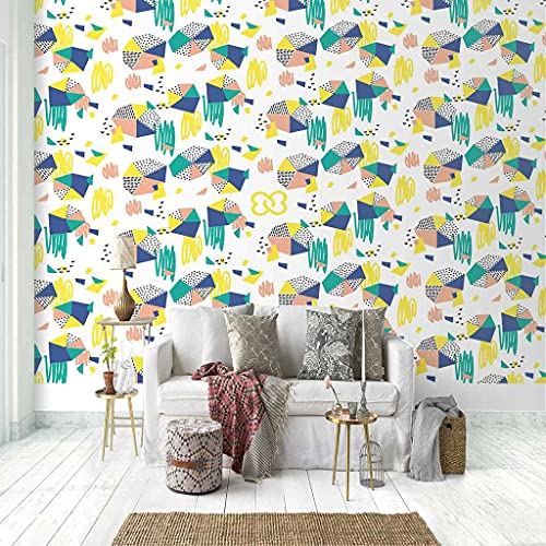 Art mural moderne 3D grand format avec affiche géométrique colorée