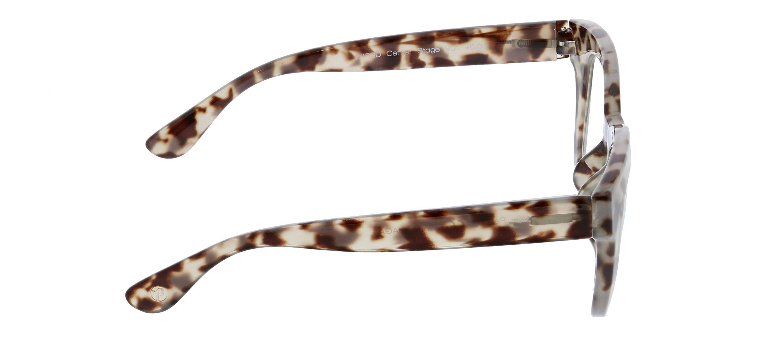 Peepers by PeeperSpecs Center Stage Gafas de gran tamaño no polarizadas para mujer, gris tortuga – Lentes de filtro de luz azul enfoque, 1