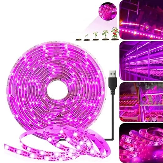 LED Grow Light Strips, Waterproof Full Spectrum Plant Grow Light and Flexible Grow Lamp for Indoor Succulent Plants Hydroponics Greenhouse Gardening (5M)