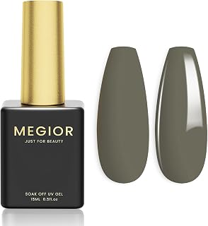 MEGIOR Hunter Green Gel Nail Polish 15ML Camouflage Green Soak Off UV LED Gel Polish Nail Art Manicure & Pedicure Salon DIY at Home Gift for Women, 0.5 OZ