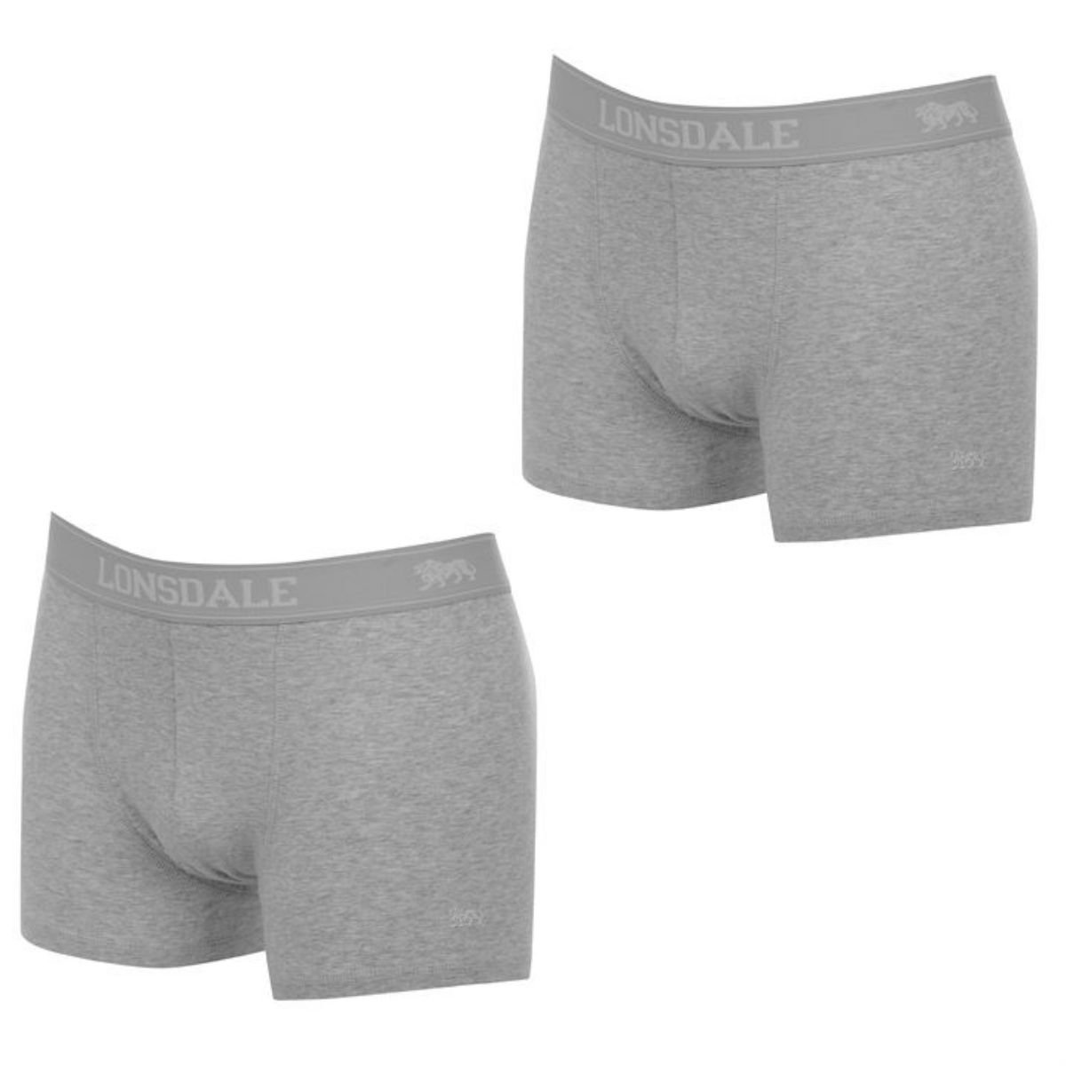 Lonsdale Men's Boxer Shorts Pack of 2, gray, L