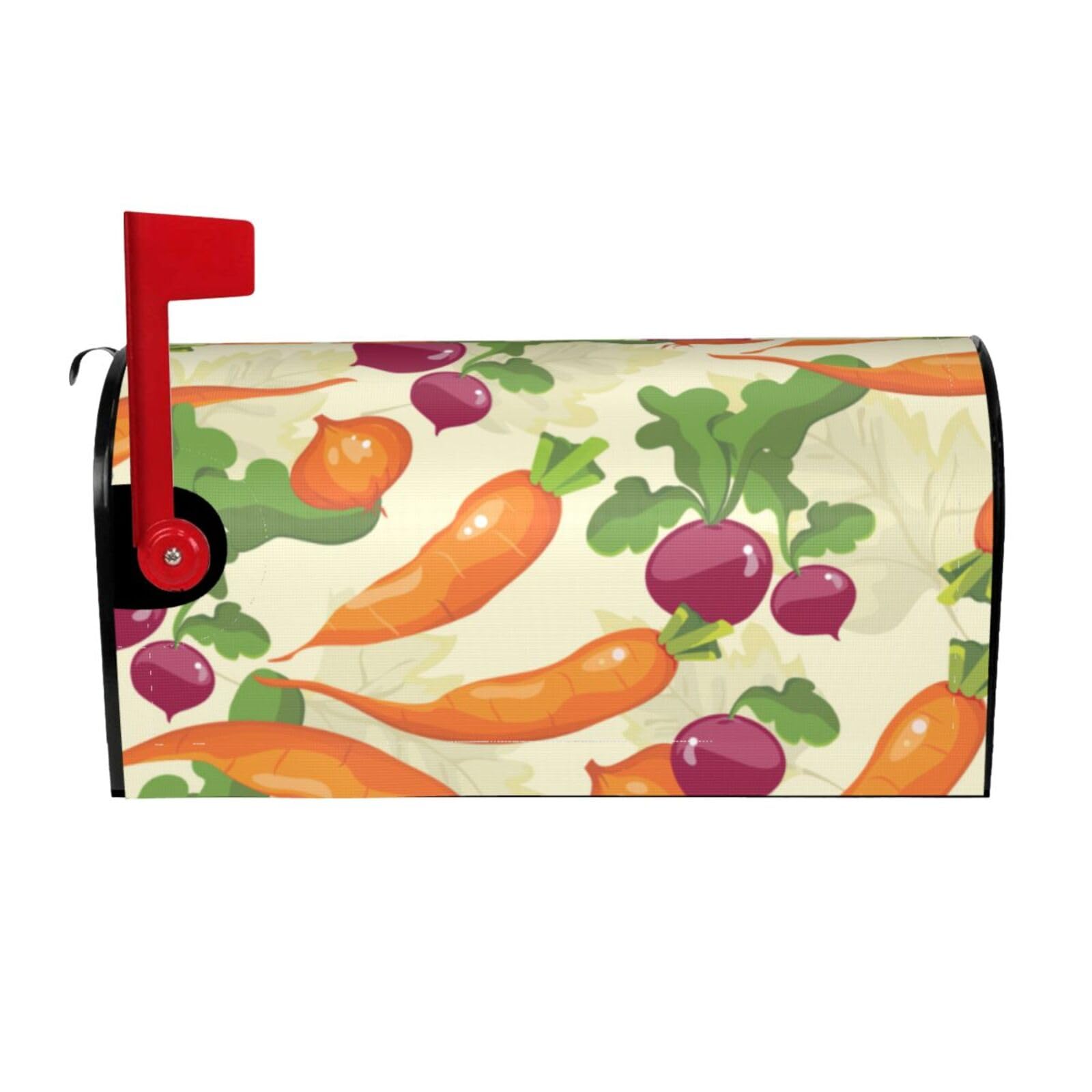 Cartoon Vegetables Print Mailbox Cover Wraps Post Letter Box Cover Decor For Outside Garden Yard Farmhouse Home