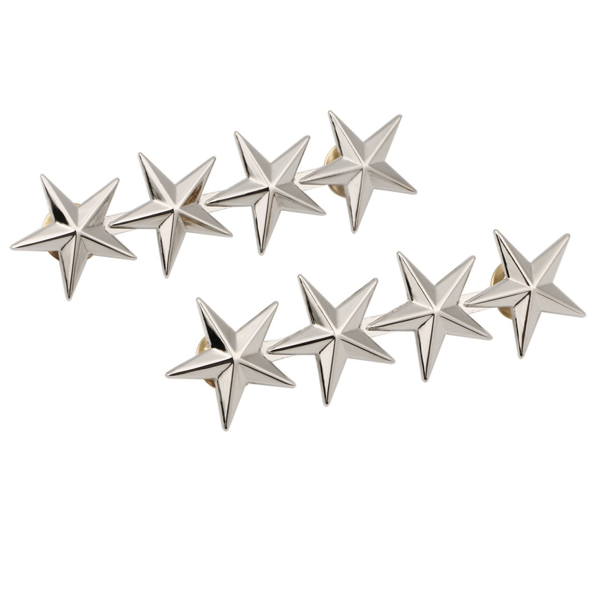 2 Paar US Army Offizier 4 Star General Rank Abzeichen Pin groß Farbe Silber