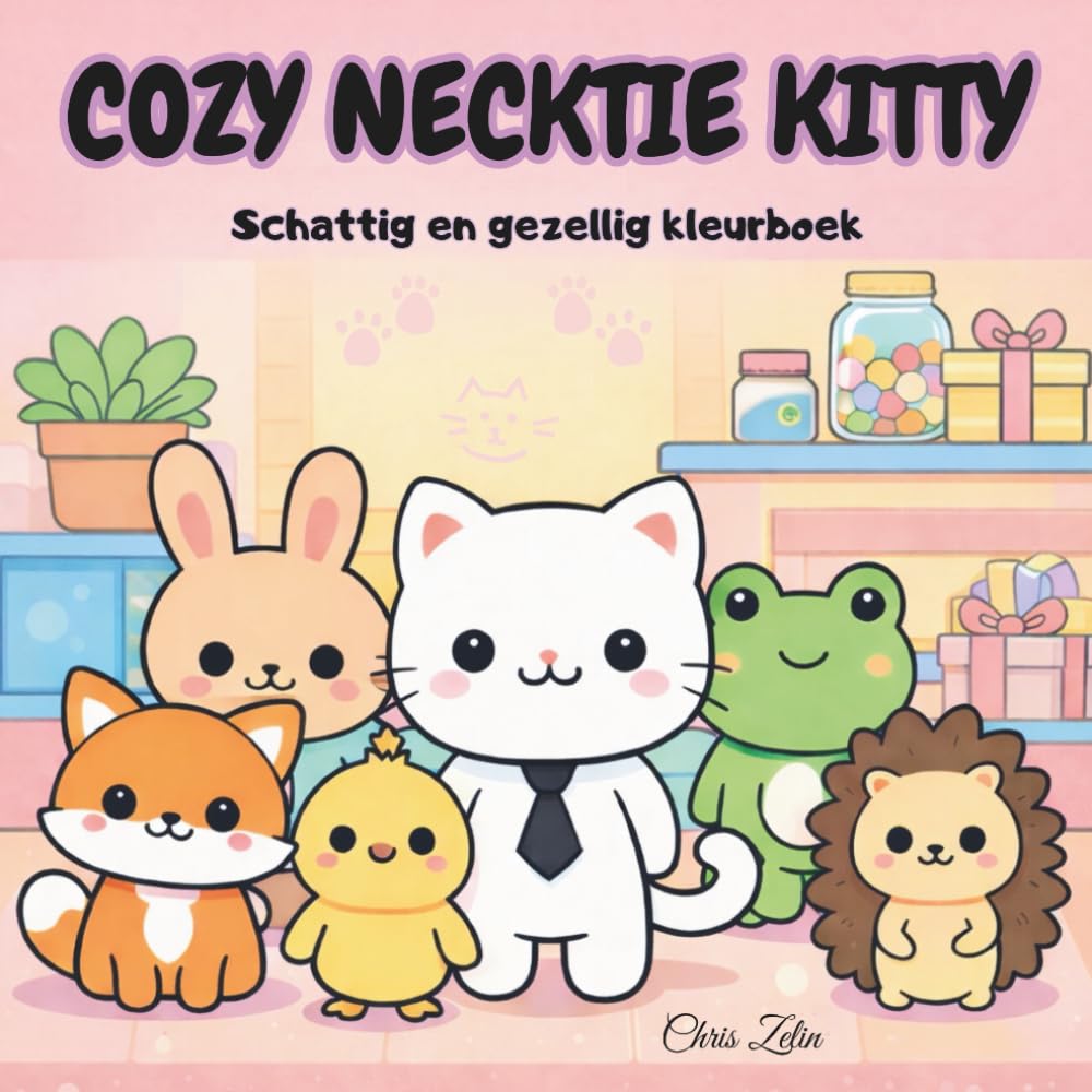 Cozy Necktie Kitty: Schattig en gezellig kleurboek