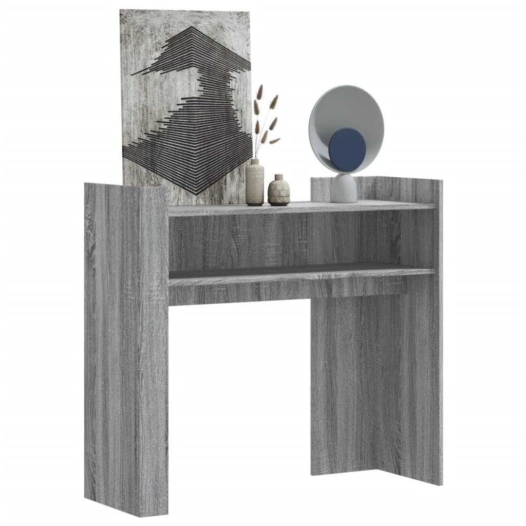 SXZenSpace Console Table Grey Sonoma Engineered Wood 100x35x90 cm Hallway Entryway Sofa Side Storage Shelf 45 kg Load Modern Design for Living Room Bedroom Corridor