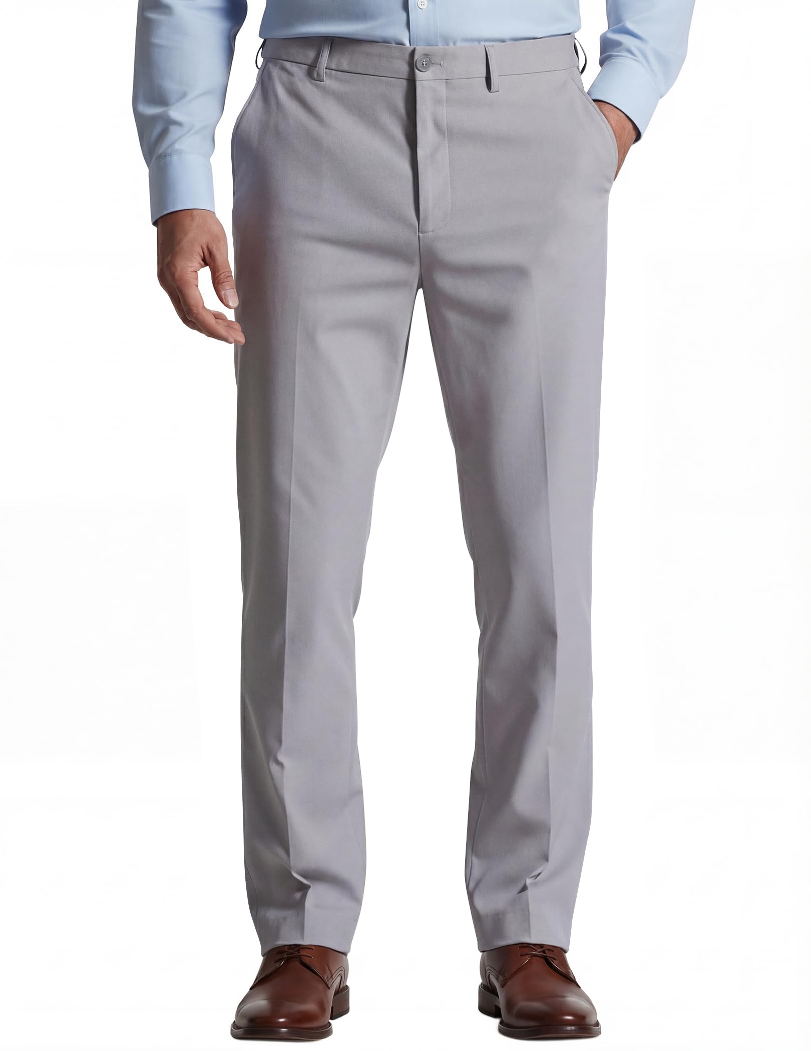 COOFANDY Mens Classic Dress Pants Expandable Waist Suit Pants Breathable Business Casual Slacks