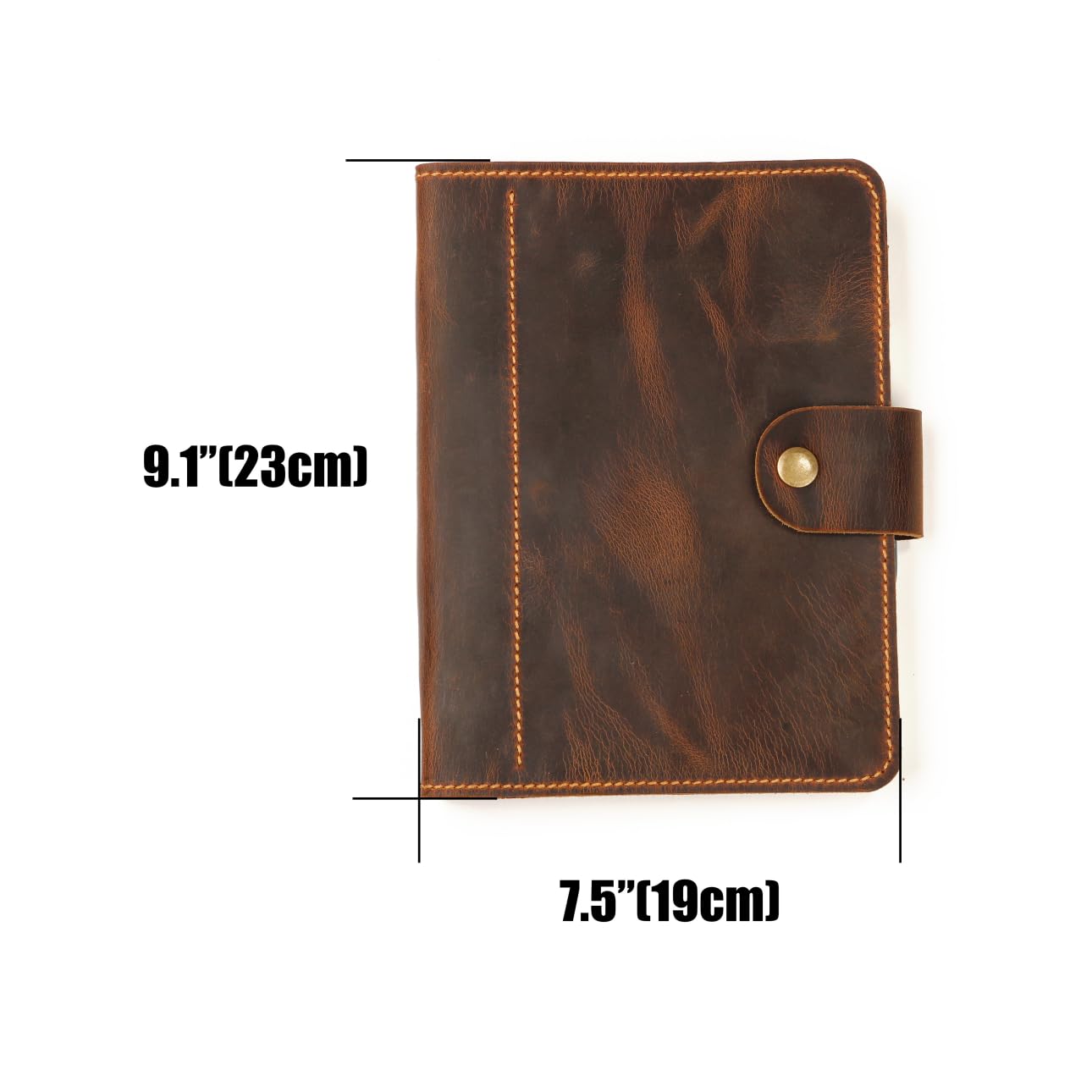 Vintage A5 Leder Planer mit Reißverschluss, Handgefertigte Ringbuchhülle aus Echtleder für Reisen, Büro & Alltag, Nachfüllbar (Dunkelbraun)