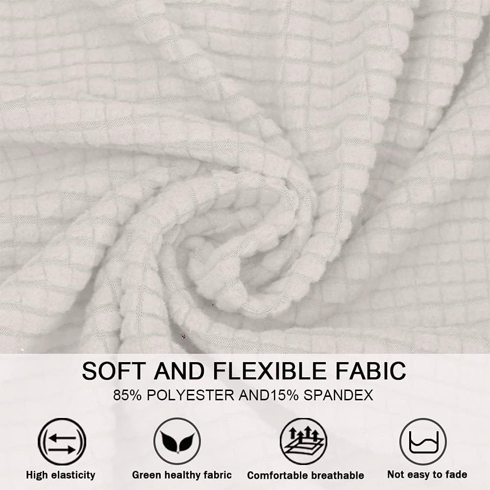 Y & J Club Chair Slipcover, High Stretch Slipcovers for Club Chair 2-Piece Tub Chair Slipcover Jacquard Spandex Armchair Cover Couch Furniture Protector Cover,White : Home & Kitchen
