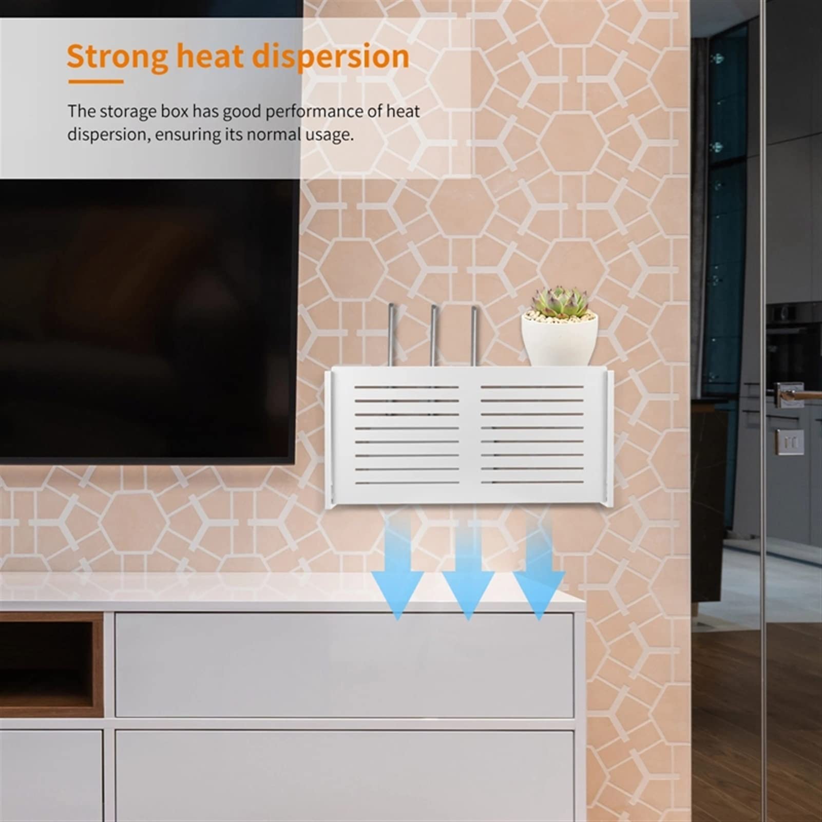 kabel draht lagerung Router-Aufbewahrungsbox Wandmontierte drahtlose Panelregal-Plug-Board-Kabel-Kabel-Organizer Home-Dekoration verwendet, um das Power Board und die Kabel auszublenden für Zuhause un