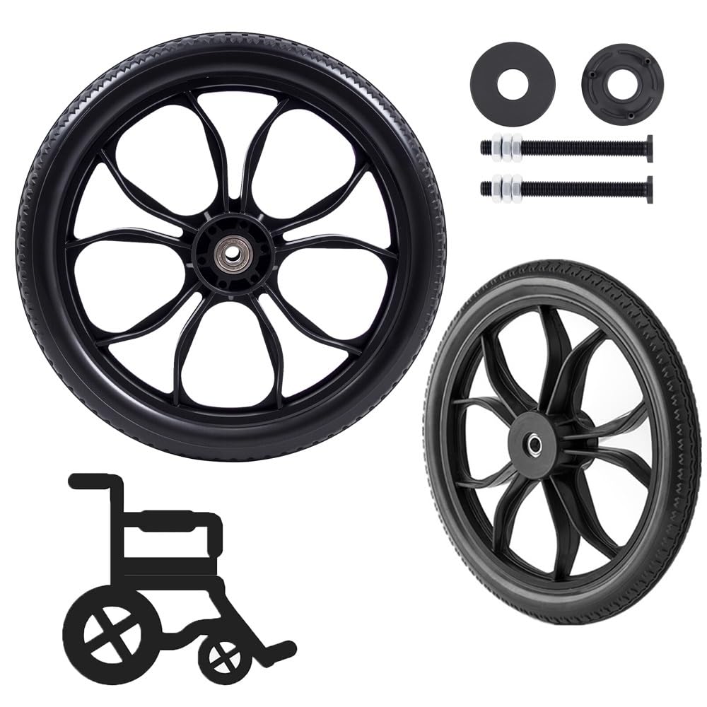 Conjunto De 2 Ruedas Para Sillas De Ruedas De Repuesto, 14 Pulgadas Rueda Trasera De Silla De Ruedas, Todo Terreno Sólido Neumáticos