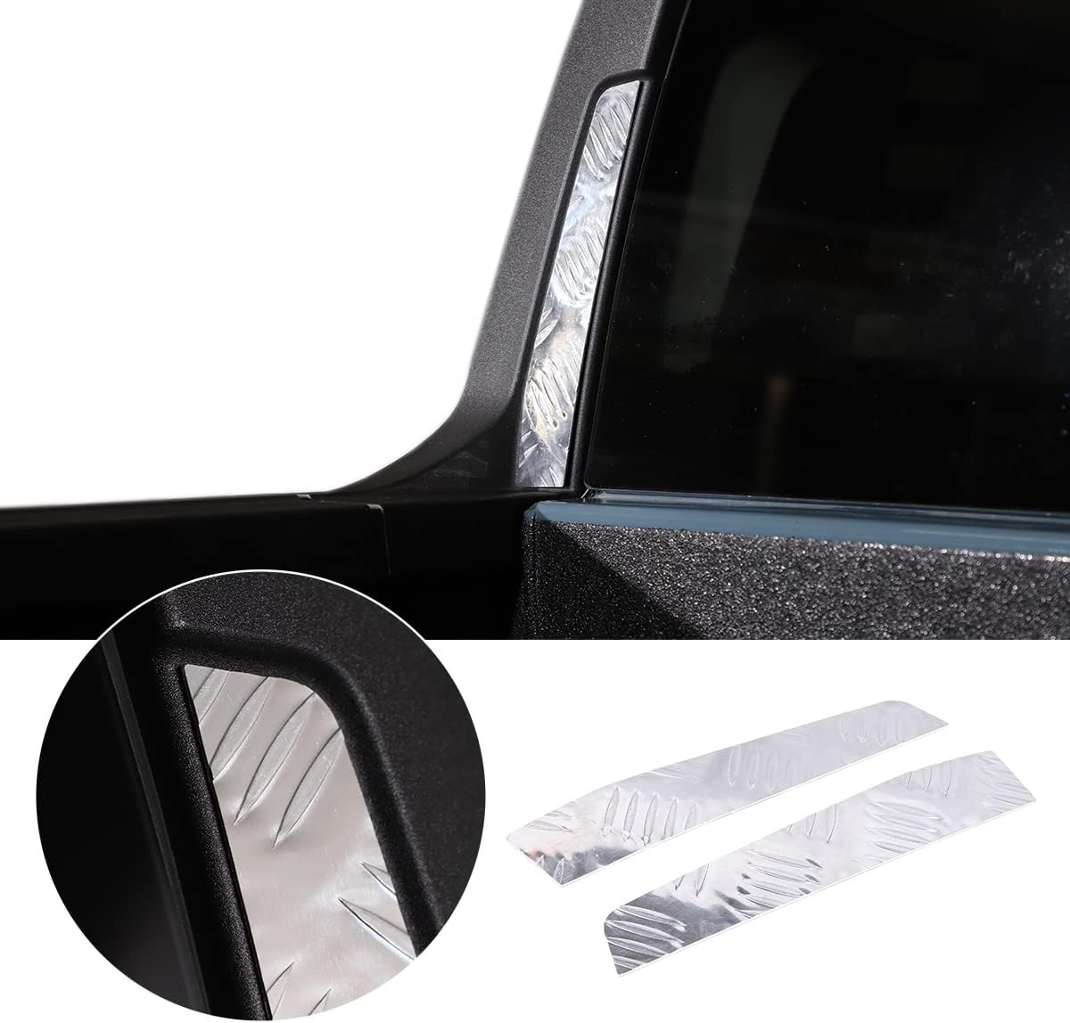 Car Rear Glass Side Anti-Scratch Cover Trims Compatible with Ford Maverick 2022 2023 Aunginsy Aluminum Alloy Truck Rear Bucket Slot Side Anti-Scratch Cover Protective Pad Stickers Exterior Accessories