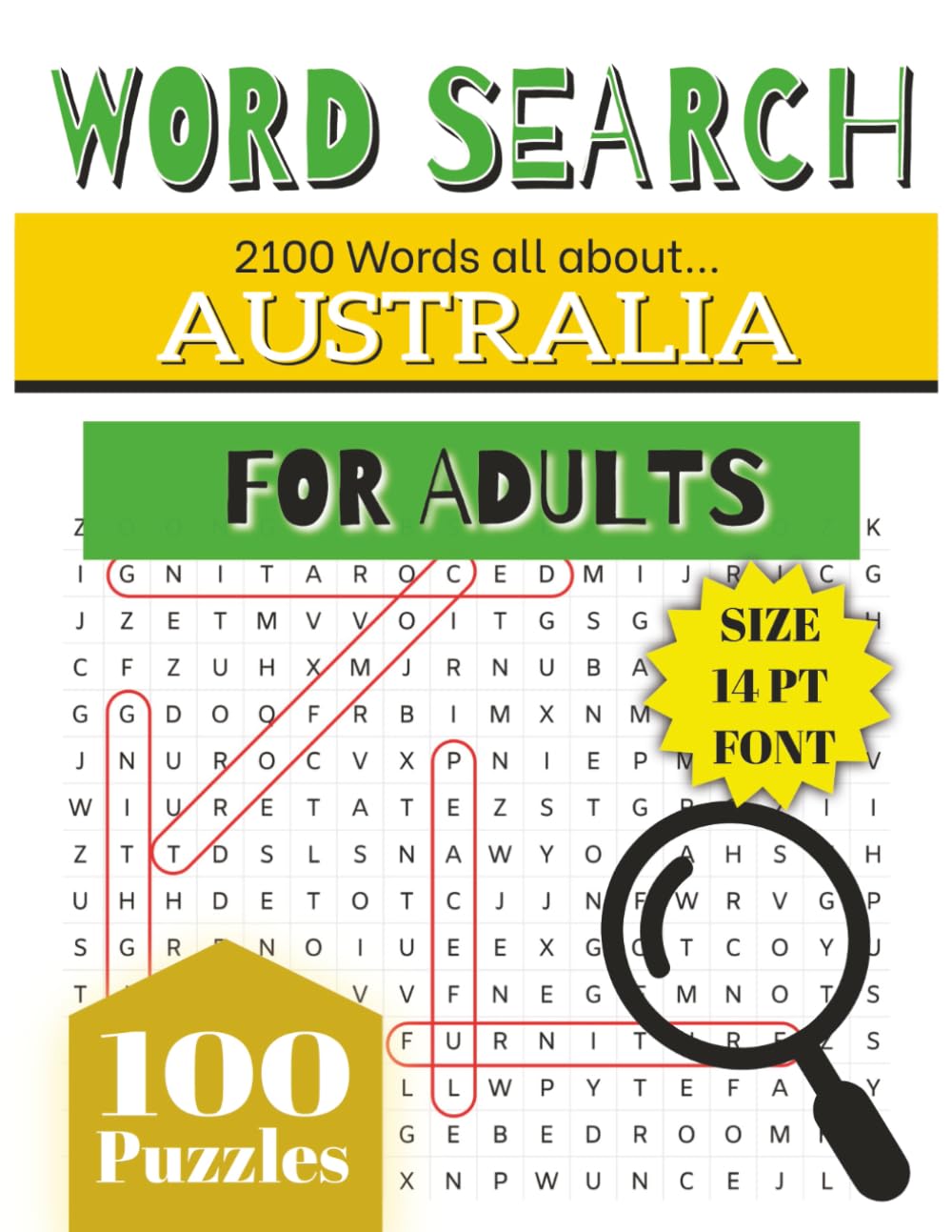 Australia Themed Word Search Book: 1000 Words