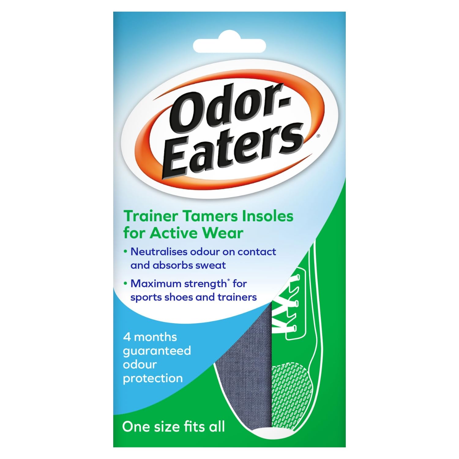 Odor-Eaters, Odour Destroying Super strength insoles for active wear, Trainer Tamers 1 pair