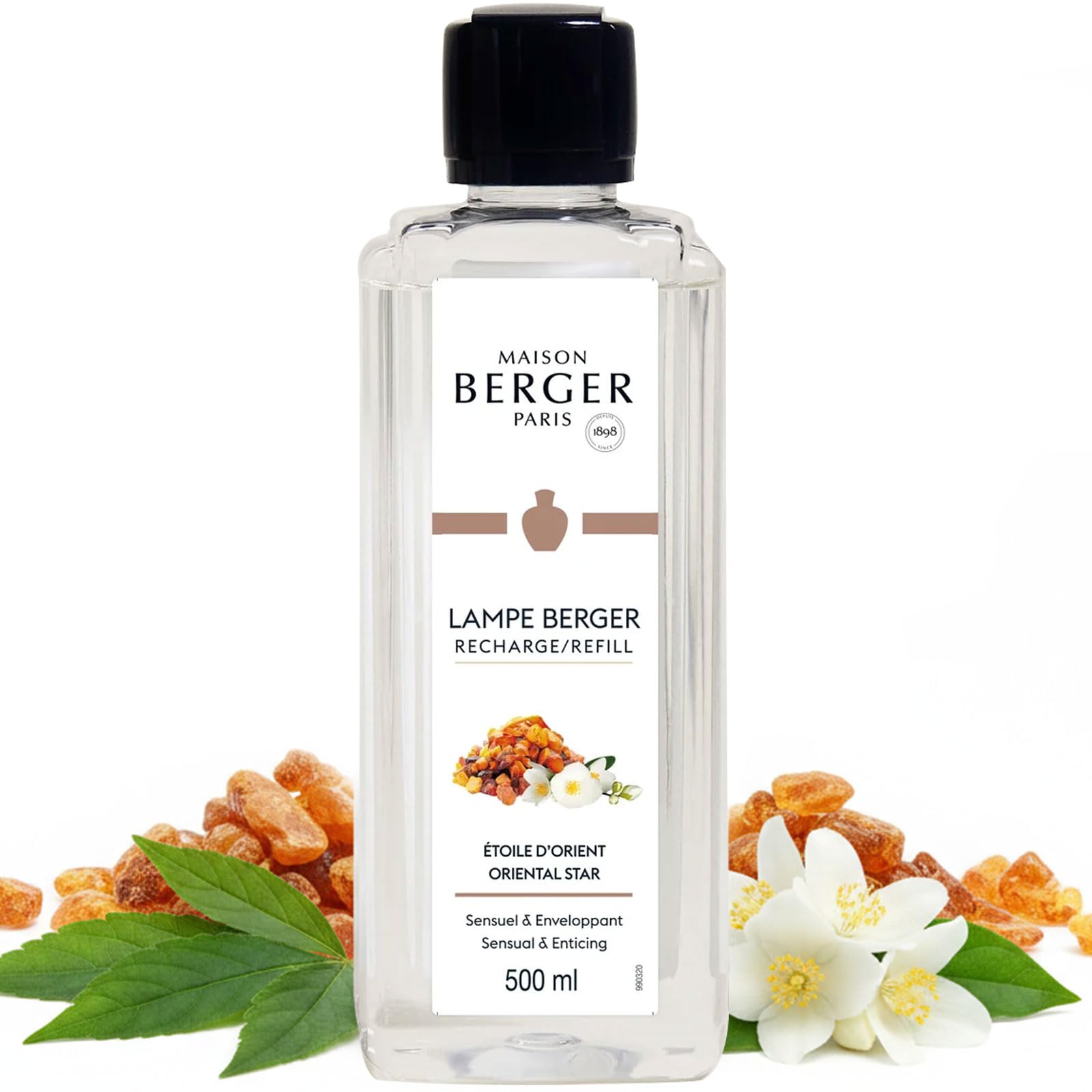 Maison Berger Multicolour Oriental Star Lamp Berger Fragrance Refill, 500 Ml – 2-In-1 Catalytic System, Neutralizes Odours Then Diffuses Fragrance, Spiced Amber Blend With Sweet Floral Accents
