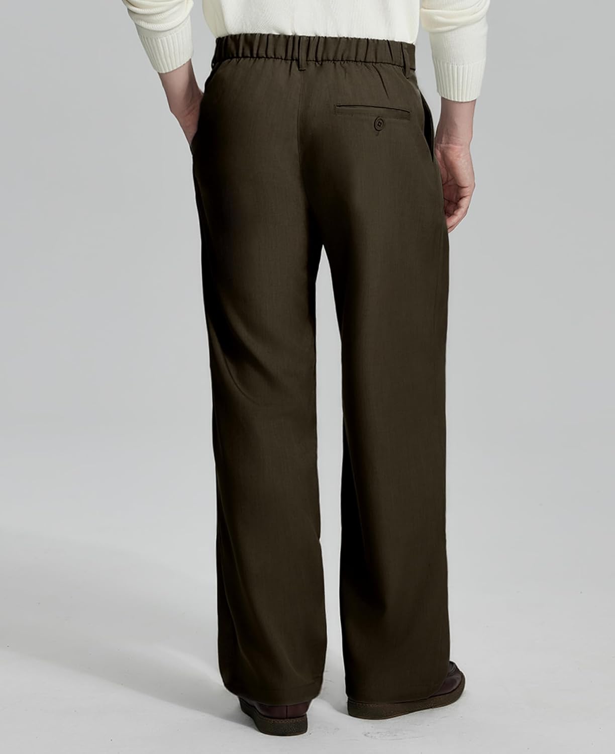 Susclude Mens Casual Dress Pants Old Money Pleated Baggy Wide Leg Slacks Vintage Stylish Relaxed Fit Work Trousers - Image 4