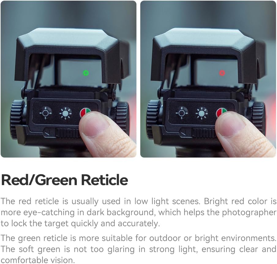 TTARTISAN Red Green Dot Sight for Telephoto Shooting, Telephoto Focus Tracking Dot Sight for Sony Nikon Fuji DSLR Mirrorless Camera Bird Shooting, 5-Levels Adjustable Brightness