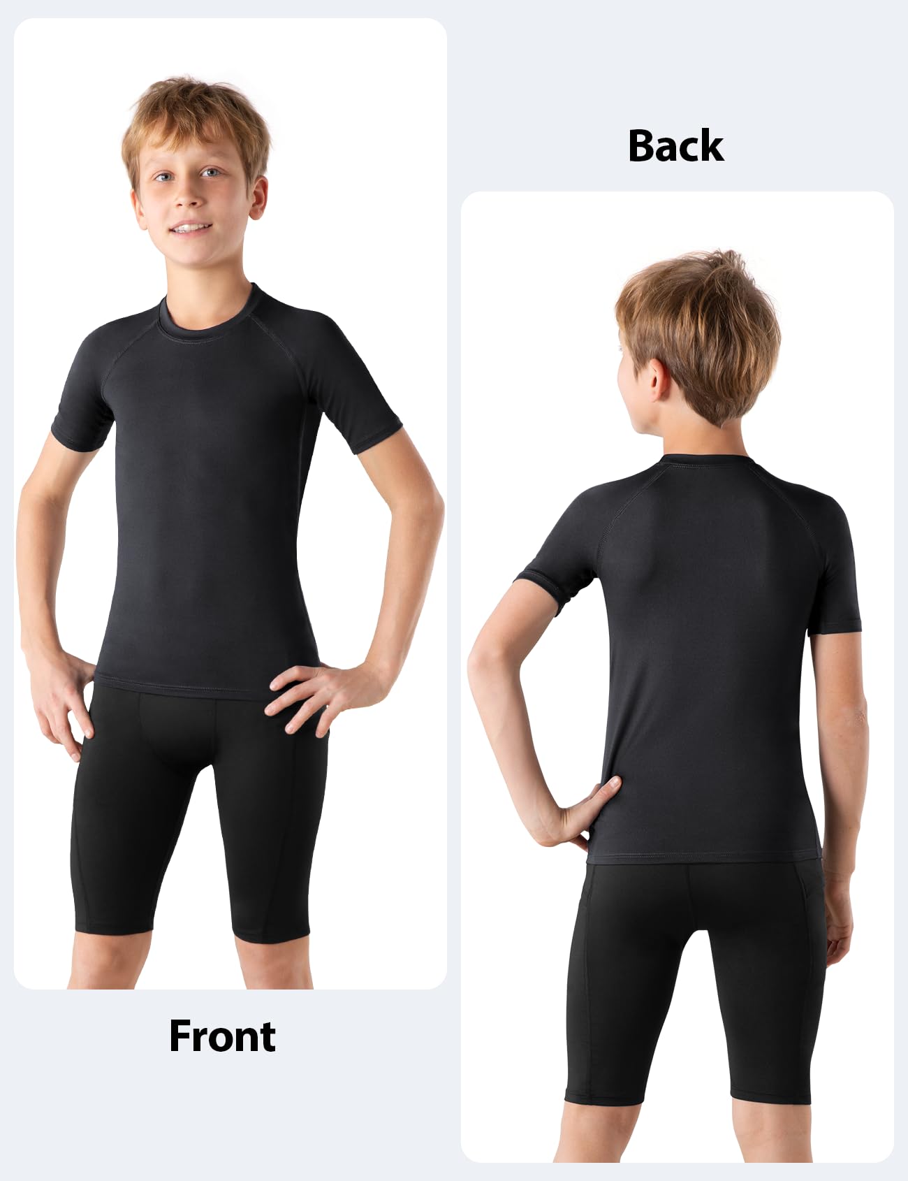 Niksa Maglietta Compressiva per Ragazzi, Maglietta Corta con Maniche, Maglietta Atletica Giovanile, Base T-Shirt