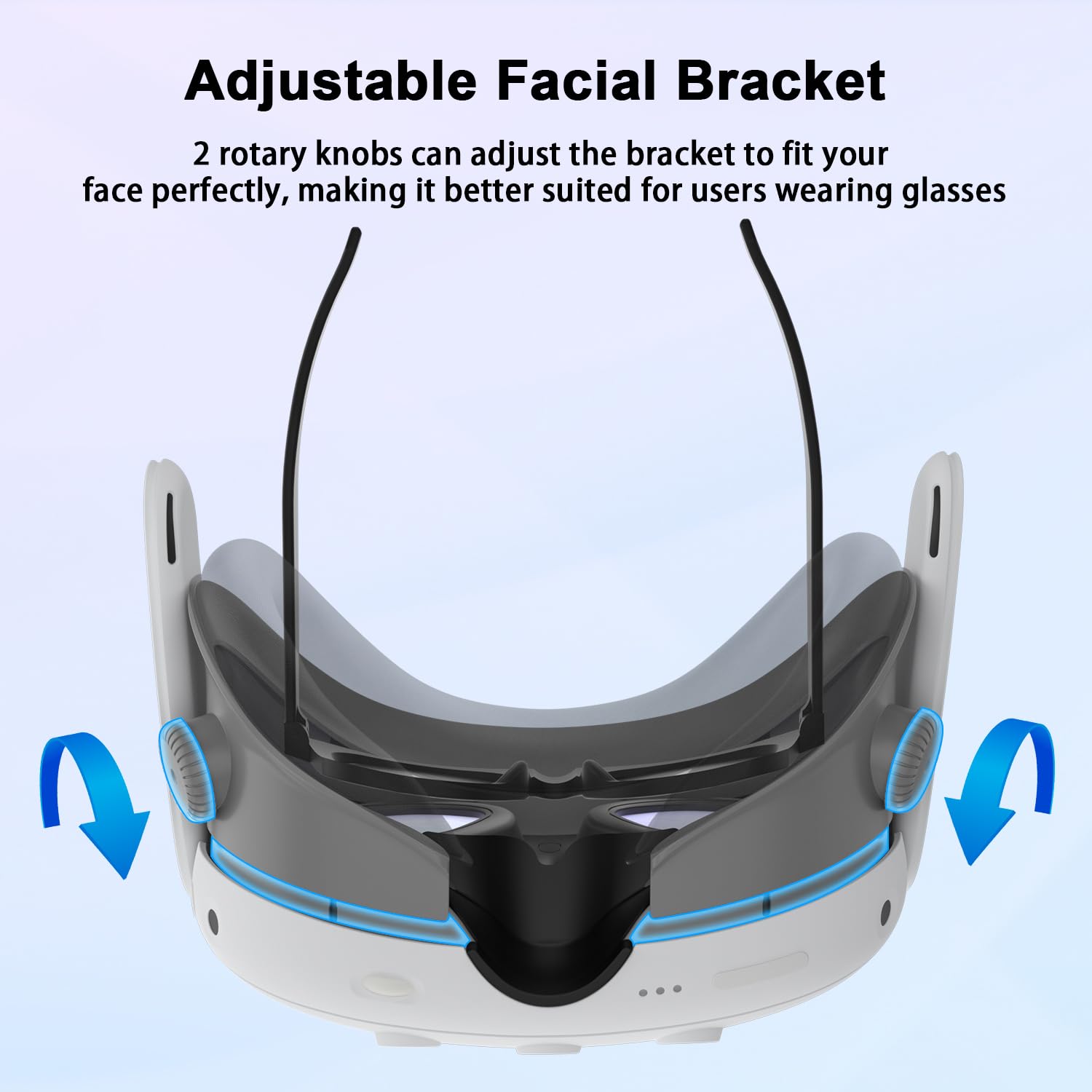 Cooling Facial Interface Face Cover für Quest 3: Verstellbare VR Facial Interface mit Kühlgebläse, weichem PU Face Cushion Pad Replacement und Lens Protector für Quest 3 Zubehör