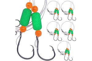 Pompano-Rigs-for-Surf-Fishing-Saltwater-Gear with Double Circle & Wide Gap Hook-6-Pack Surf Fishing Tackle