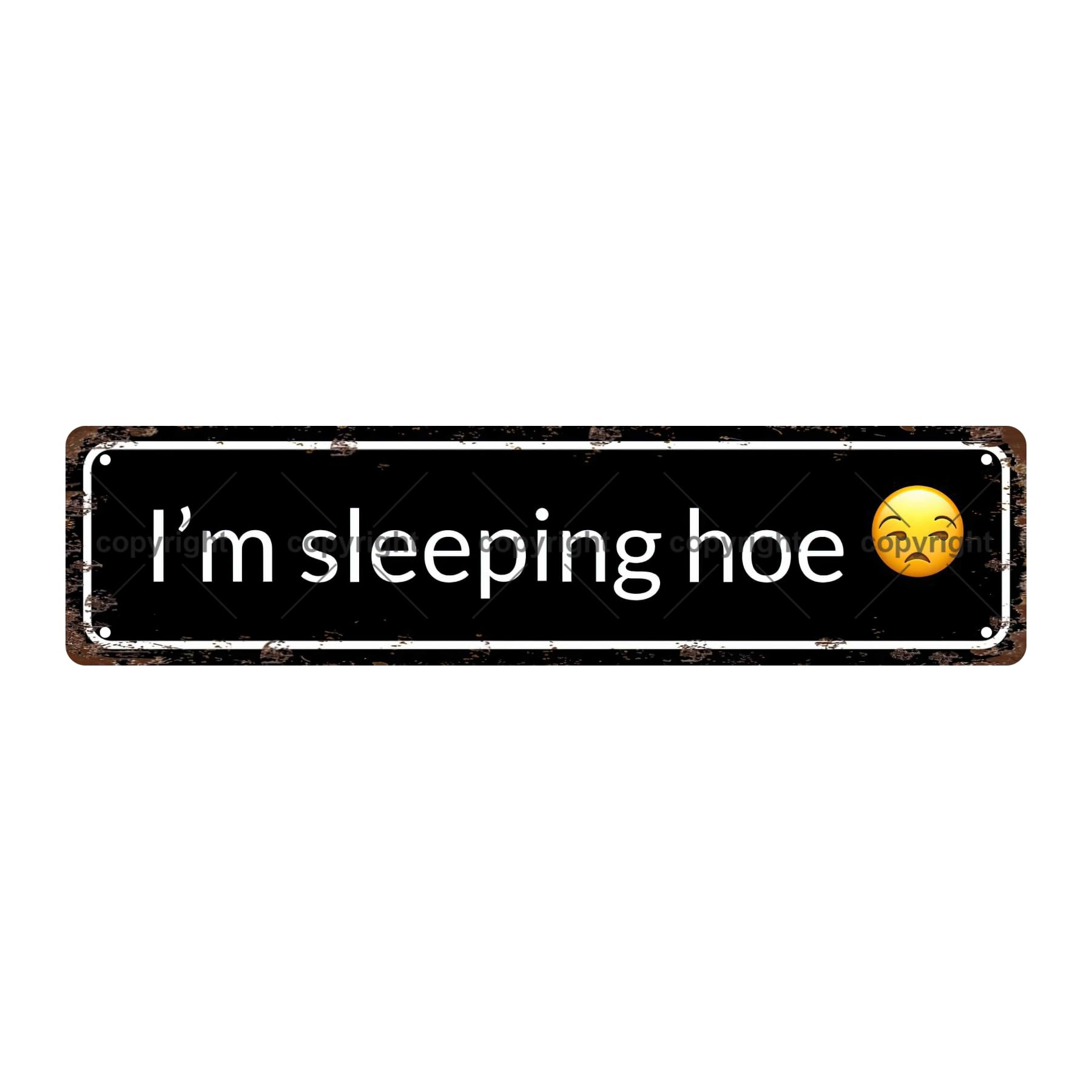 I'm Sleeping Hoe Girls Women Metal Tin Street Sign Bar Cafe Garage Cave Home Room Wall Bathroom Farmhouse Garden Porch Patio Decor,4x16 Inch