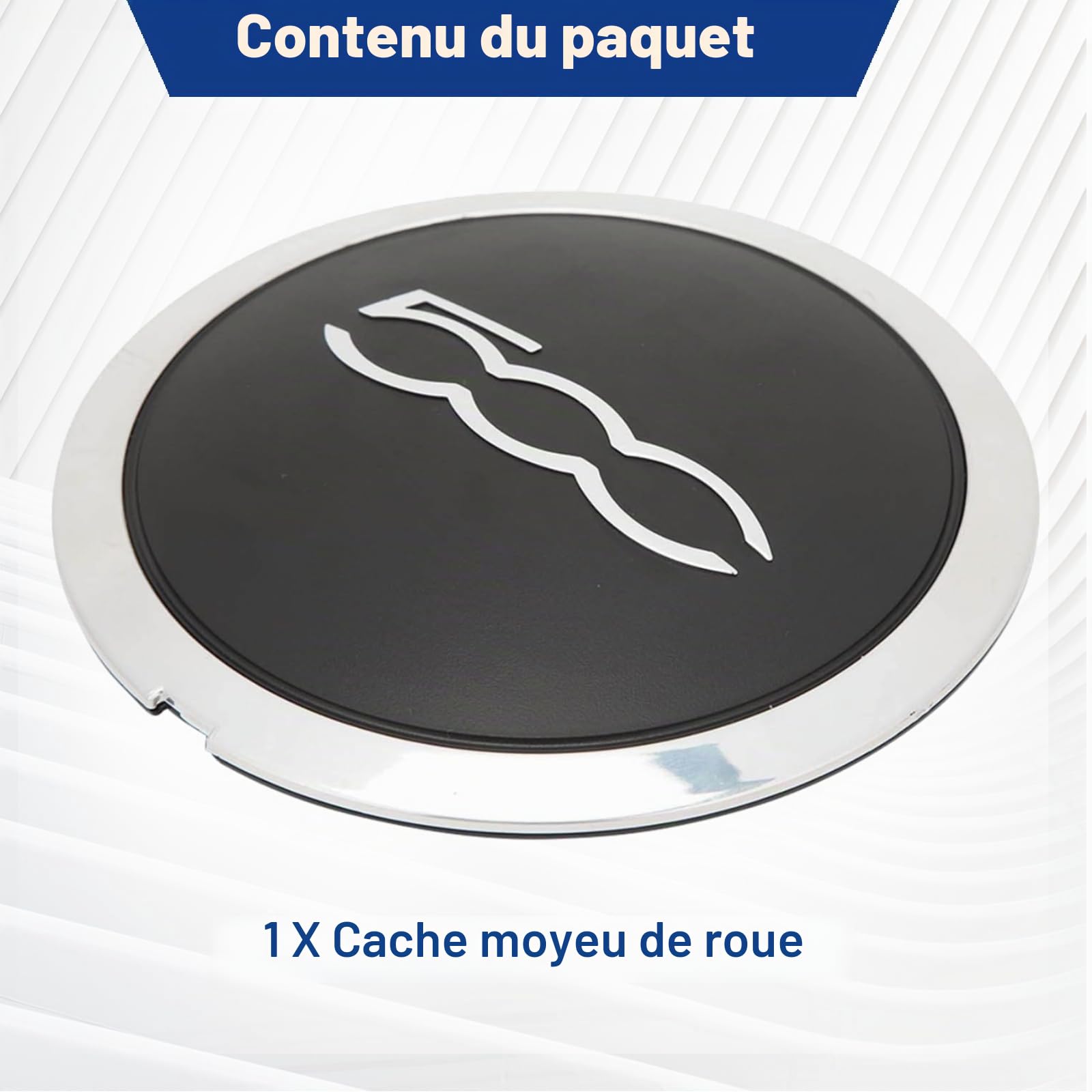 Capuchon Central de Roue pour 500 2012-2023, 68078419AC 51884863 68078421AC | Remplacement de Capuchon Central de Moyeu de Roue Résistant à la Chaleur, Cache-Moyeu de Roue bord chromé 500