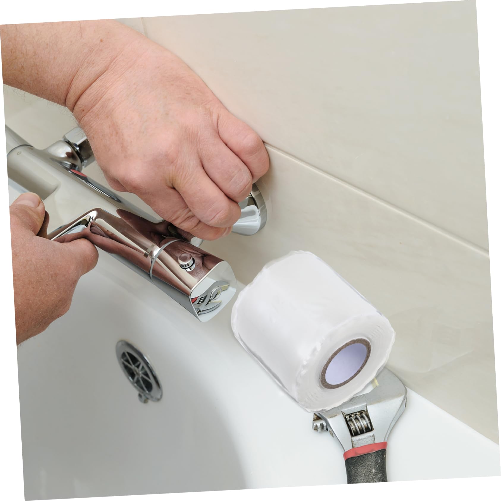 nastro isolante, 1 rotolo di gomma siliconica autoadesiva professionale for la sigillatura tubi e riparazioni elettriche(White)