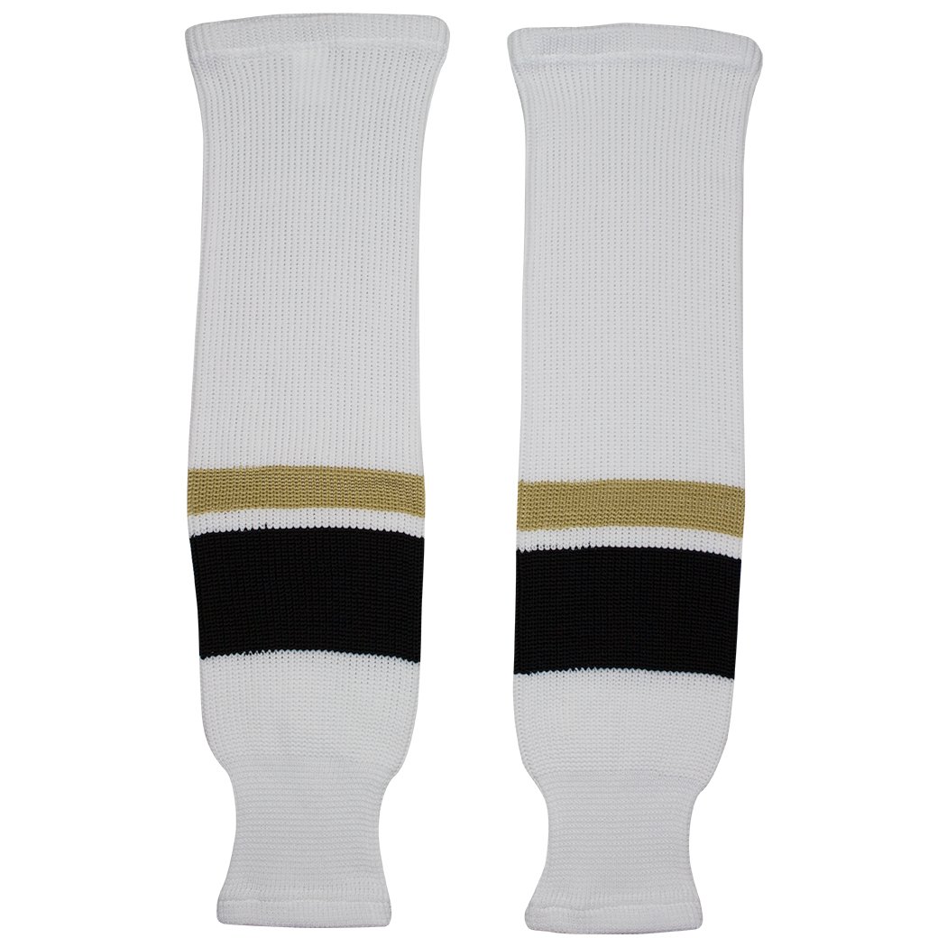 TronX Pittsburgh Knit Hockey Socks (20 Inch - White)