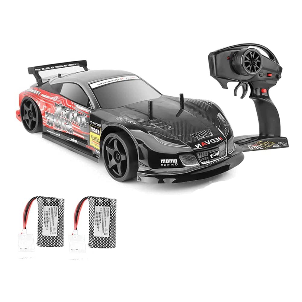 WOLWES Veicolo radiocomandato Camion elettrico telecomandato a grandezza naturale da 2,4 GHz in scala 1/10, gare di derapata ad alta velocità a 70 km/h, auto fuoristrada fuoristrada 4WD, con due batte