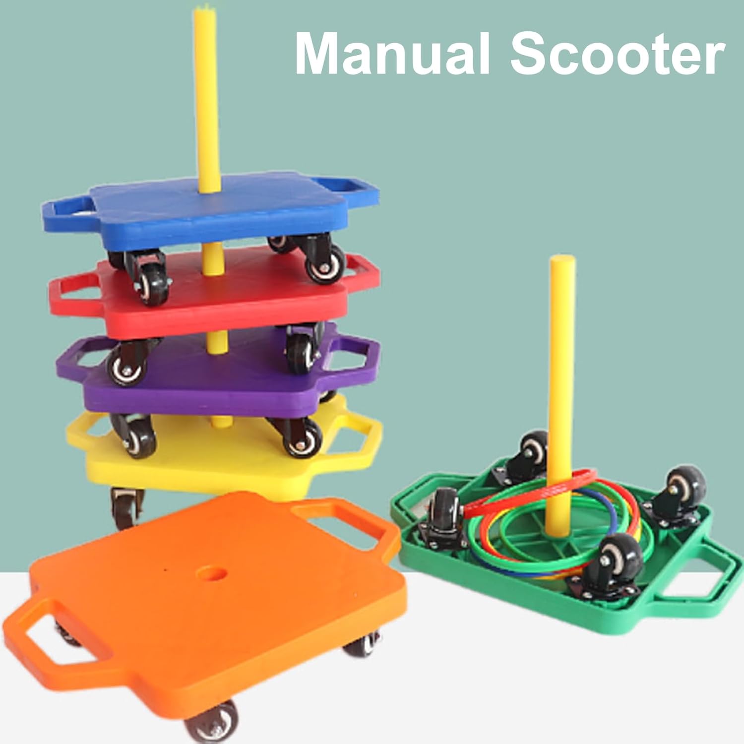 Kids Scooter Sports Scooter Board with Handles Good Performance Non-Marring Lightweight for Kids Children Gym Indoor Outdoor Activities Play Equipment