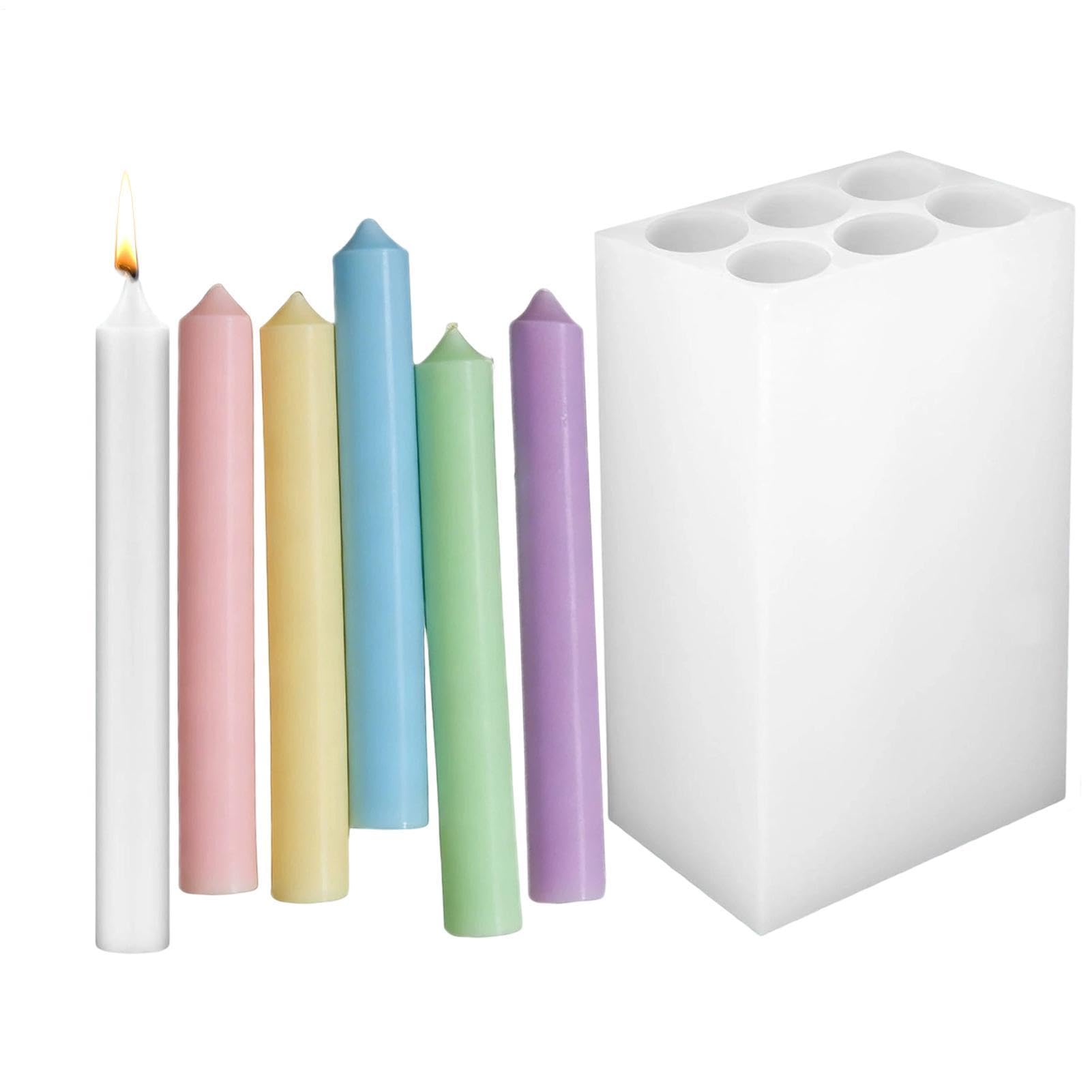 Moules à bougies avec démoulage facile et 6 cavités en silicone durable