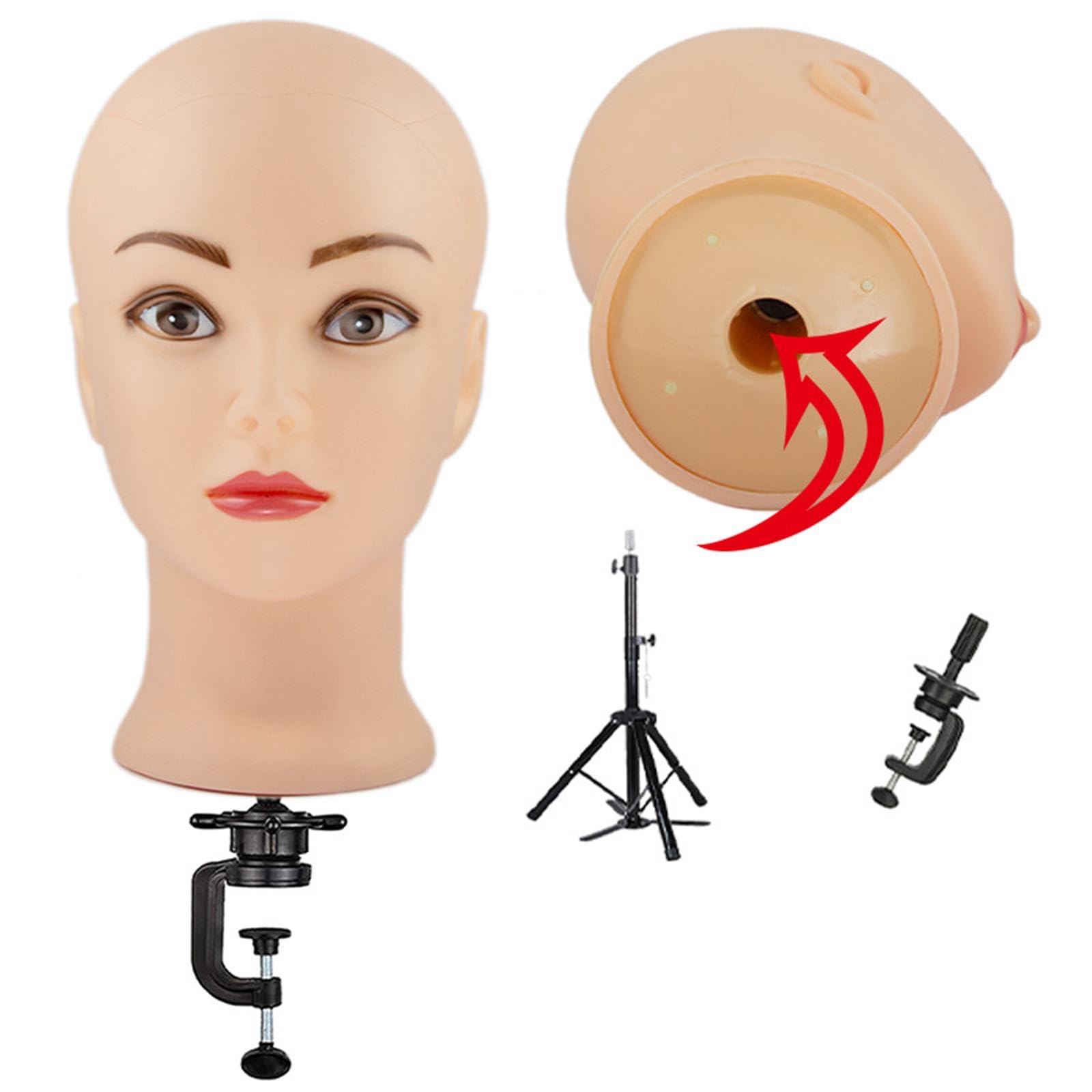 Milageto Testa di manichino realistica, espositore per parrucche, modello di testa di manichino multiuso leggero per trucco, parrucchiere, cappello, gioielli, donne