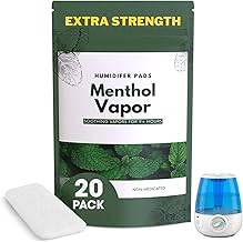 Extra Strength [20 Pack] Menthol Eucalyptus Humidifier Pads - Universal Vapor Pads for All Vks, Crane, Other Models - Vapopads Replacement - Natural Waterless Vaporizers Pads - Cold/Flu Symptoms