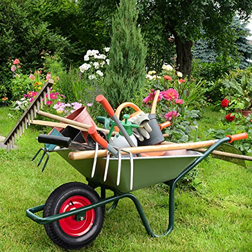 Relaxdays Schubkarrenrad 4.80 4.00-8, luftbereift, Stahlfelge, 3 Adapter, Ersatzrad Schubkarre, bis 120 kg, schwarz-grau