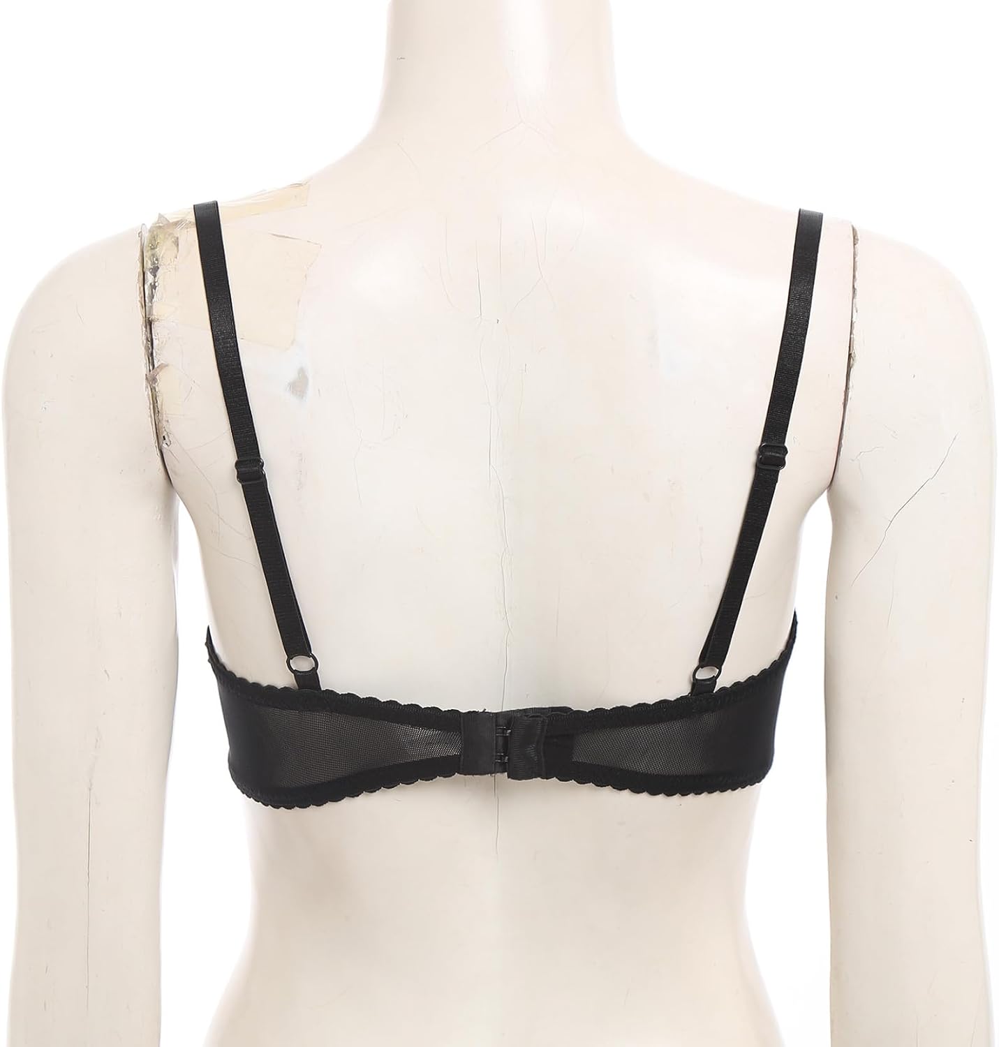 Jelory Women's Sexy 1/4 Cup Eyelash Floral Lace Bra Padded Underwire Push Up Demi Balconette Brassiere