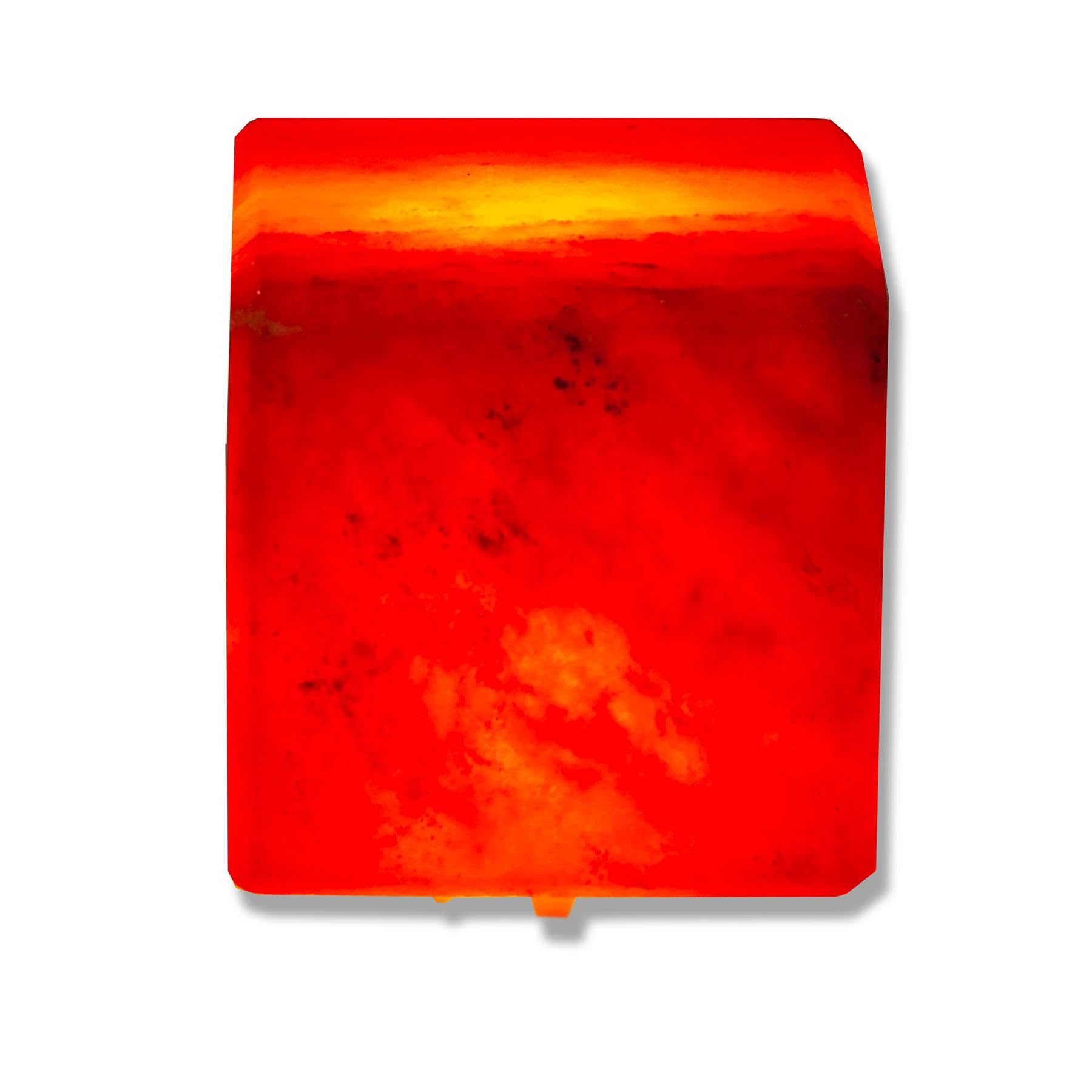 Lencarta Salt Lamp Pink Cube Himalayan Rock Salt Healing Crystals 100% Authentic Hand Crafted | LED Home Decor Dimmable Brightness | for Home Bedtime Nightlamp Base | USB Powered 500g