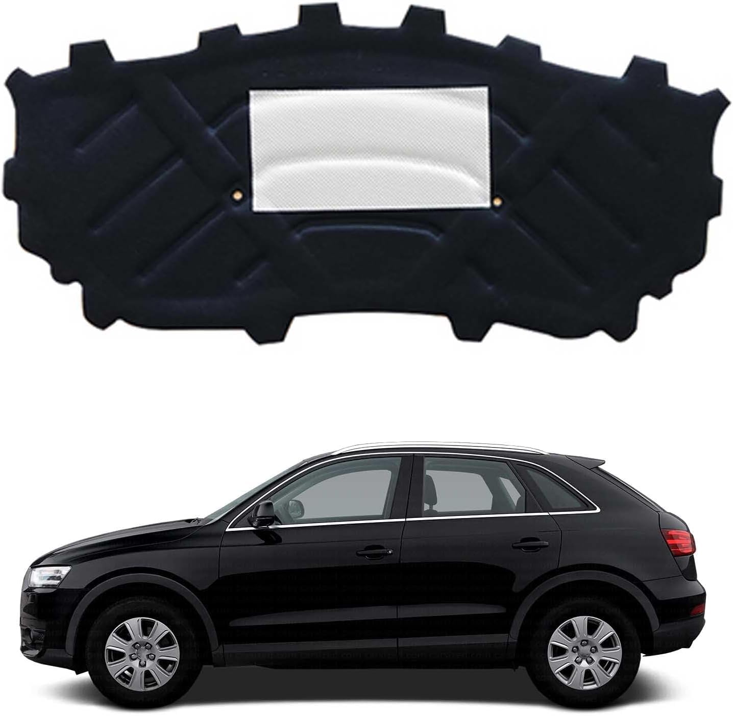 Gtdyatgc Normal Bonnet Sound Deadening Mat 10Mm For Audi Q3 2013-2018 Oe: 8U0 863 825 A, – Heat Shield Insulation, Practical Replacement Liner With Clips & Pet Fibre