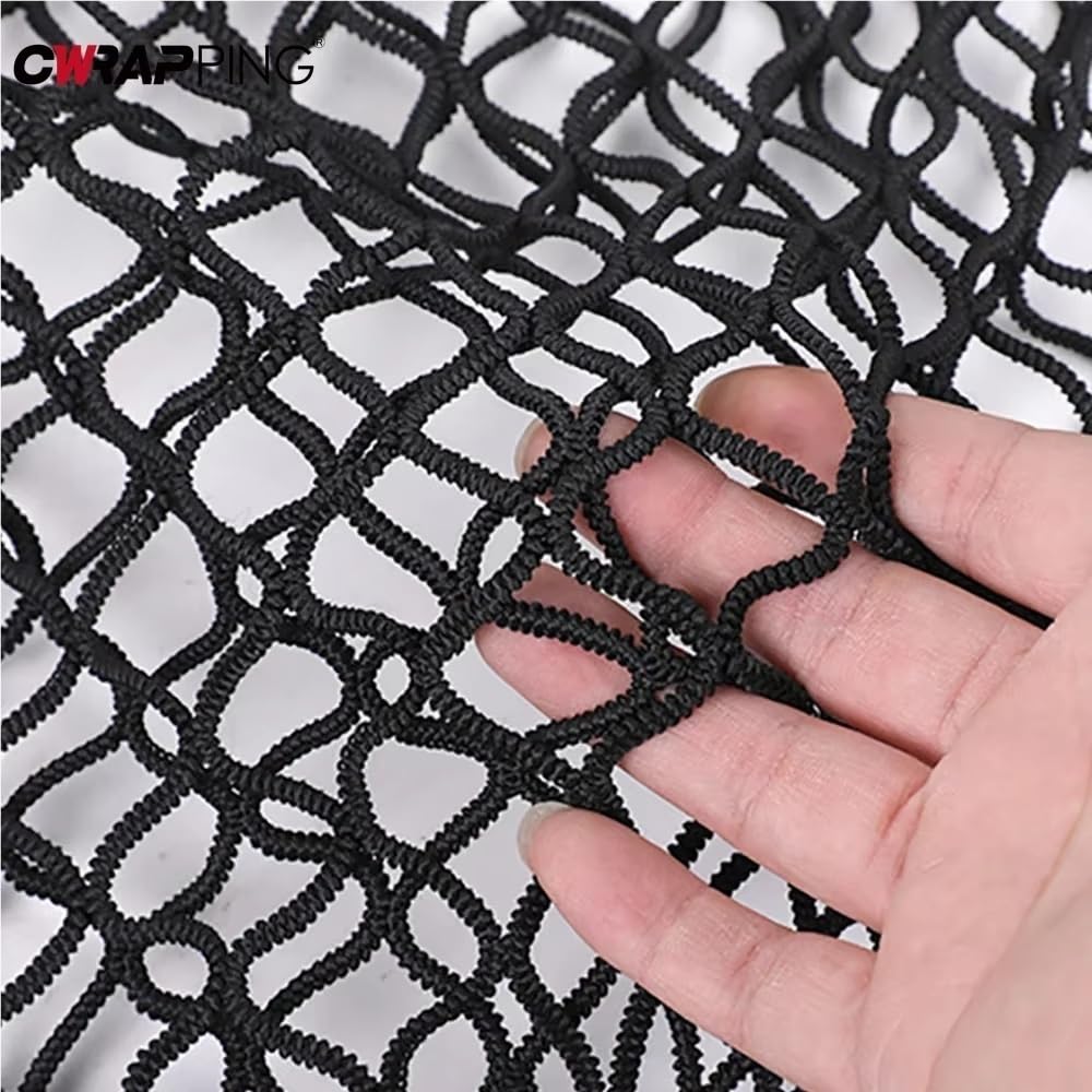 Rete di Carico Elastica Alta 1,2 * 1,2 M per Camioncino Bagagliaio Fissa Strumento Stoccaggio per Bagagli per Auto Rete Portaoggetti Tasca Organizer(Double Layer)