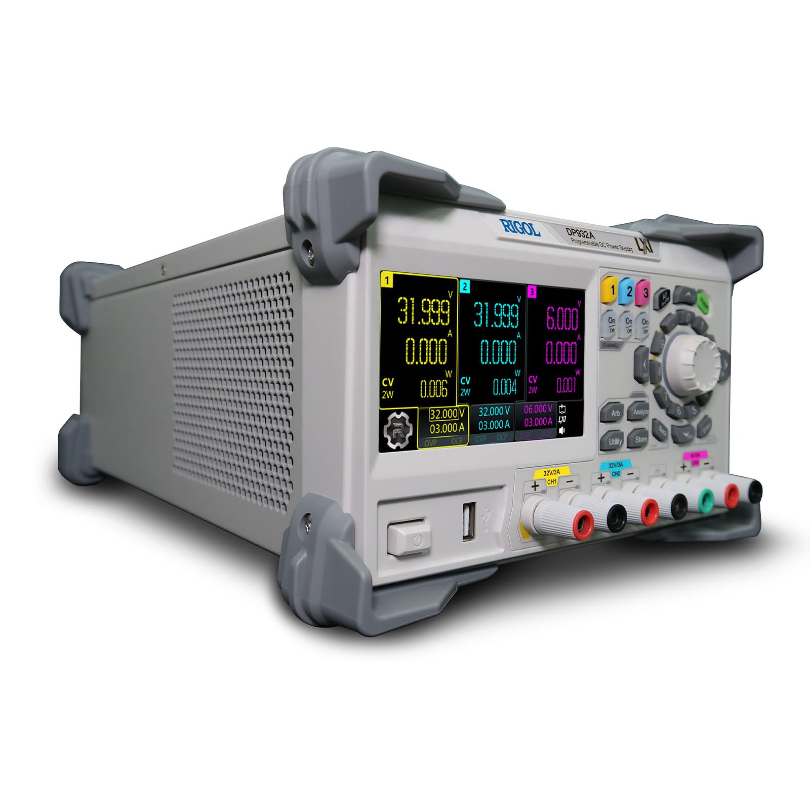 RIGOL Labornetzteil DP932A,Netzteil Regelbar,3 Ausgänge,32V/3A,32V/3A,6V/3A,Auflösung 1mV/1mA,automatische Reihen-und Parallelschaltung,Labor DC-Stromversorgungen