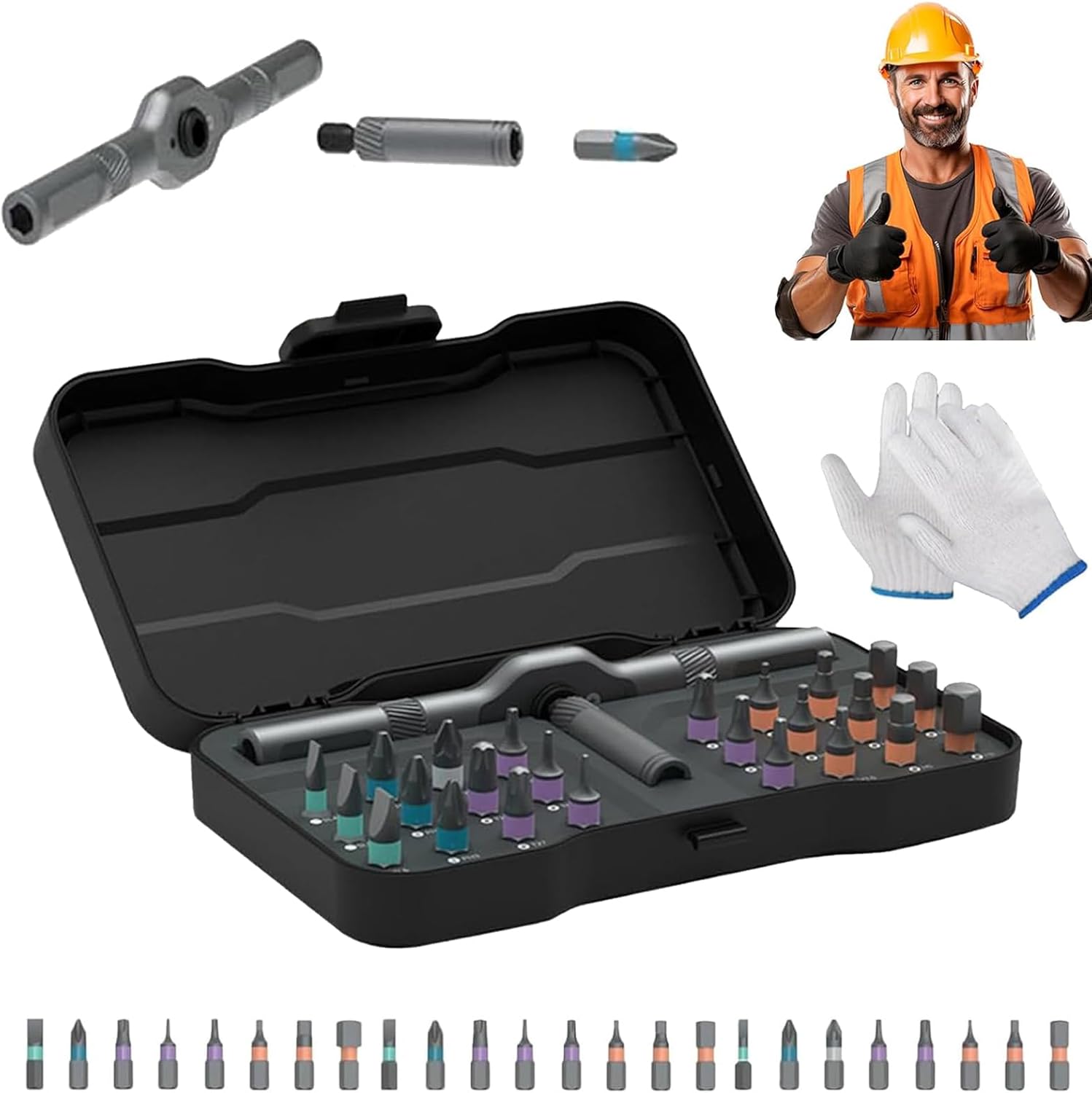24 in 1 Magnetic Screwdriver Set, Ratchet Precision Screwdriver Set, Portable Toolbox for Multiple Tasks, Home Repairs, Detachable Handle